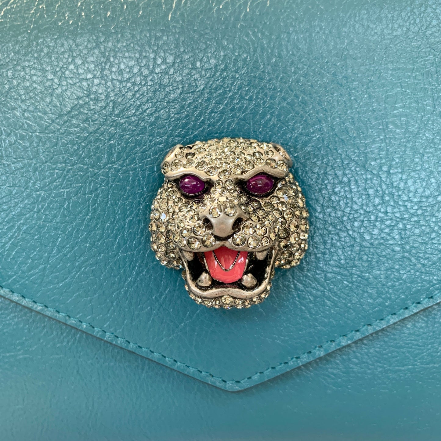 Gucci Thiara Double Envelope Shoulder Bag in Green and Blue