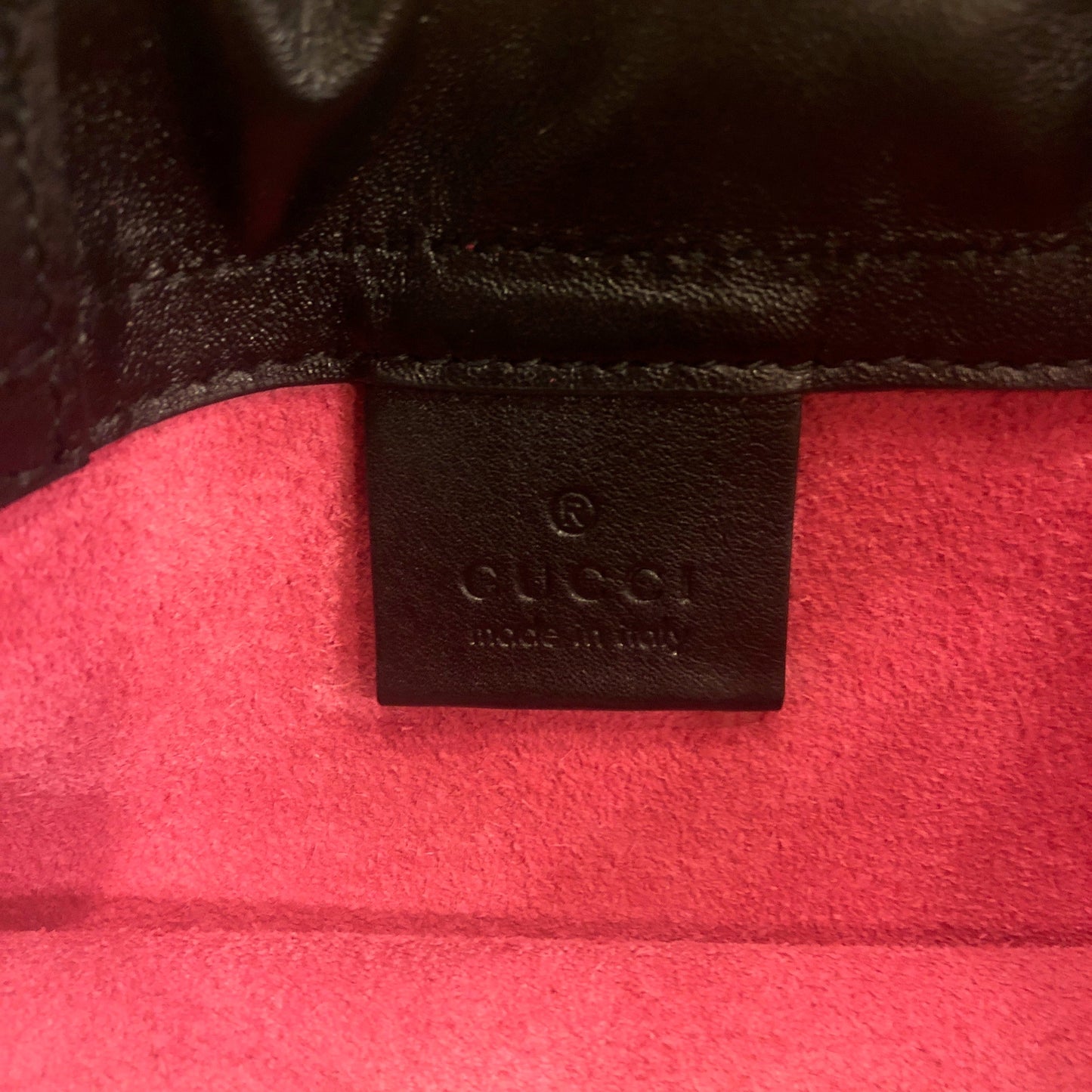 Gucci 2018 Leather Drawstring Backpack in Pink