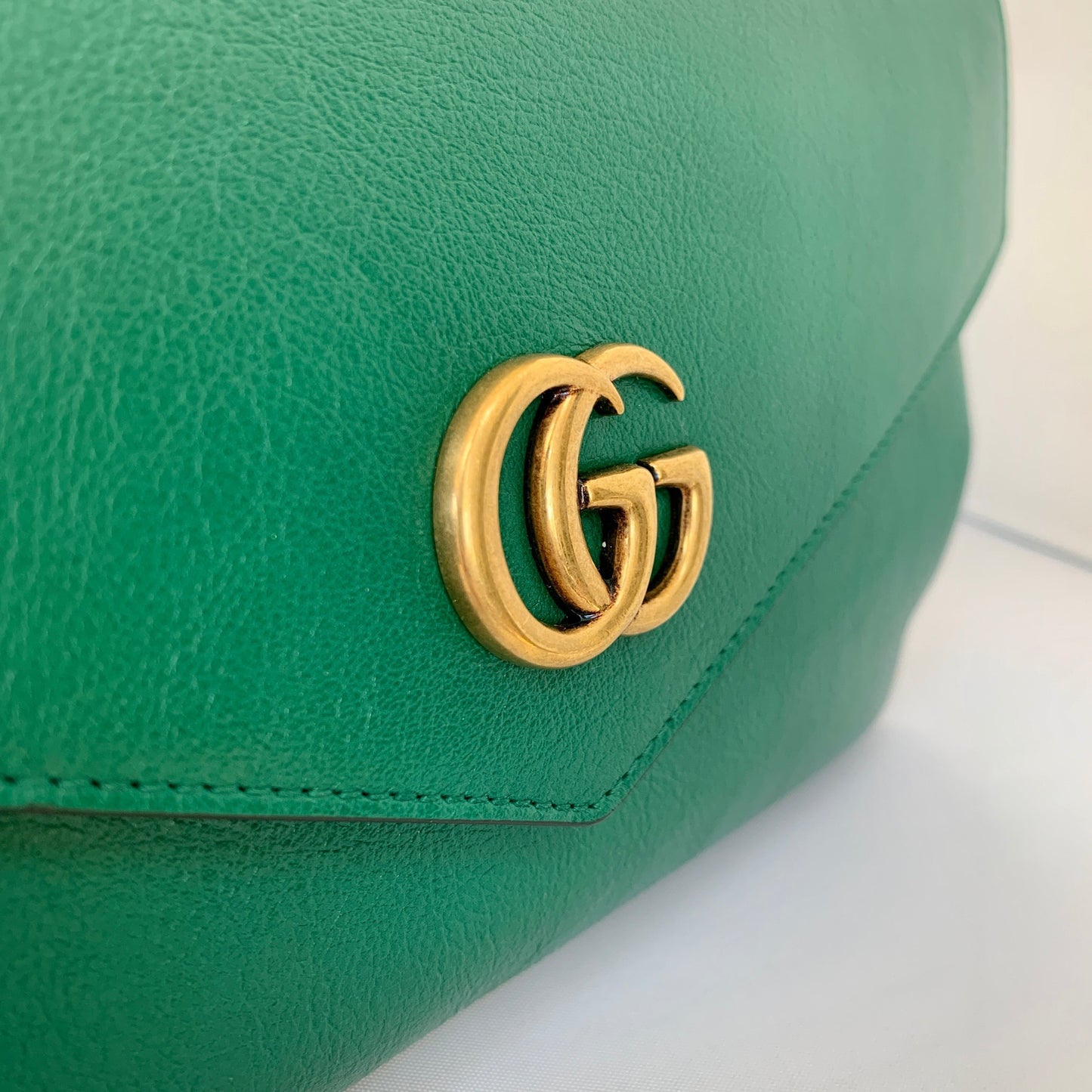 Gucci Thiara Double Envelope Shoulder Bag in Green and Blue