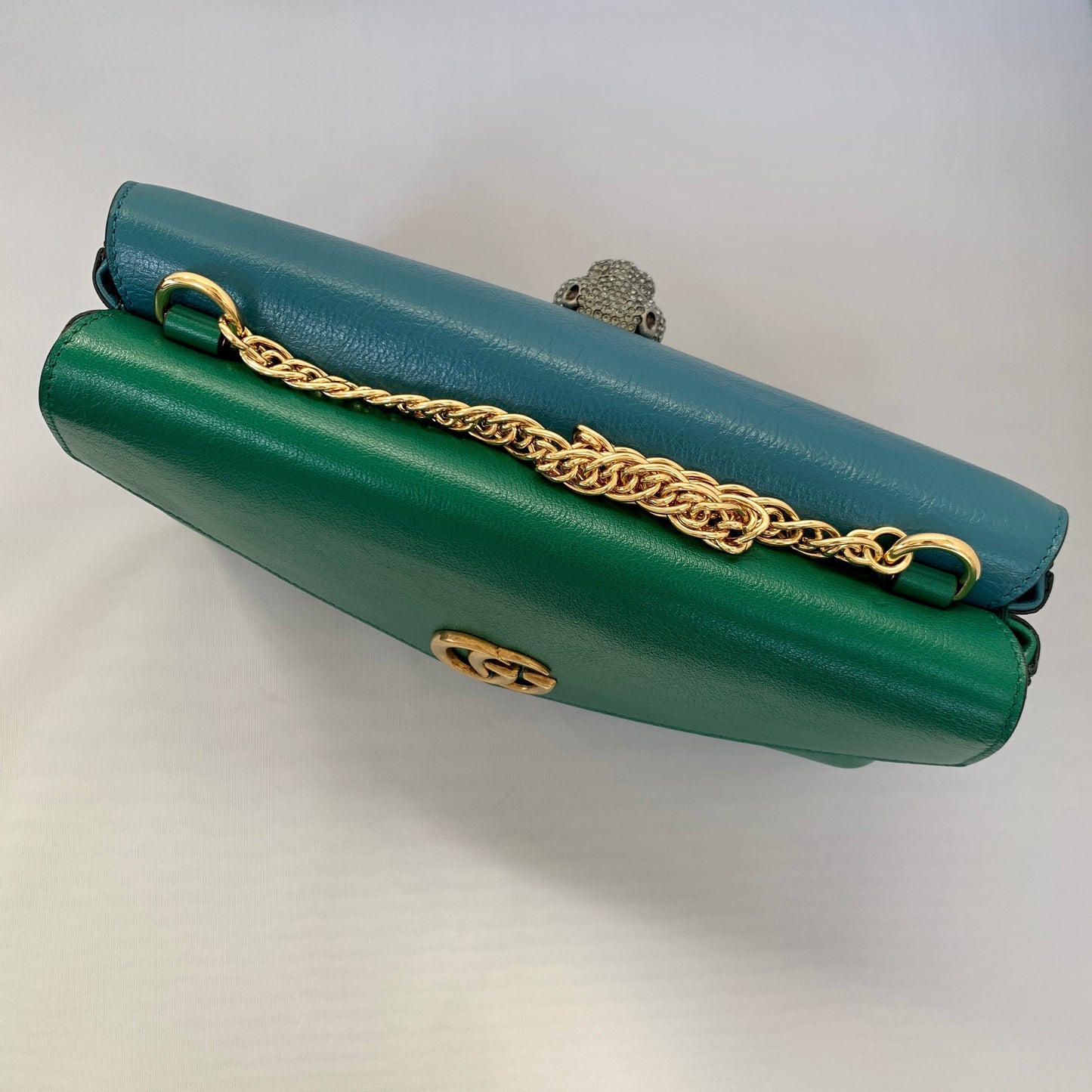 Gucci Thiara Double Envelope Shoulder Bag in Green and Blue