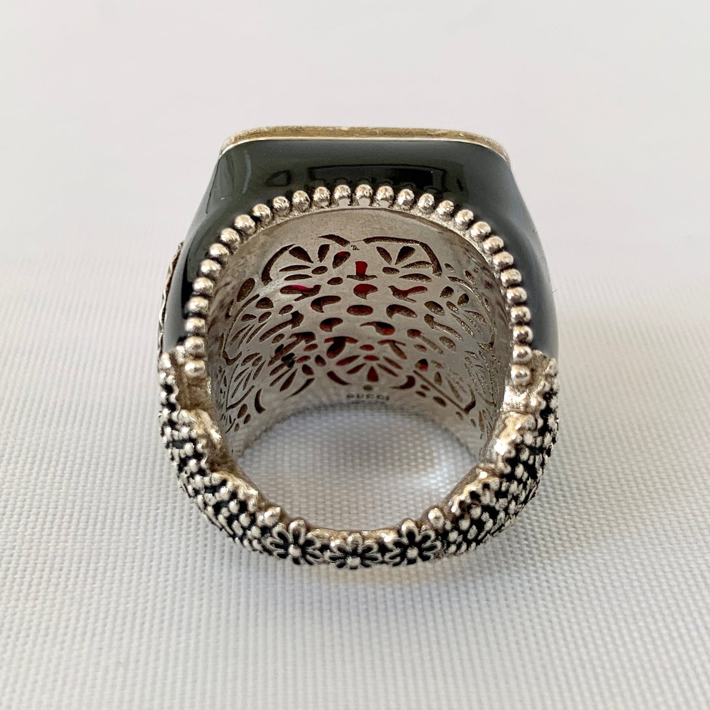 Gucci GG Crystal-embellished Signet Ring in Red