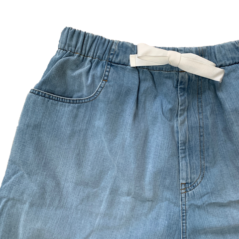 Gucci Bermuda Denim Shorts with Ties in Light Wash Blue