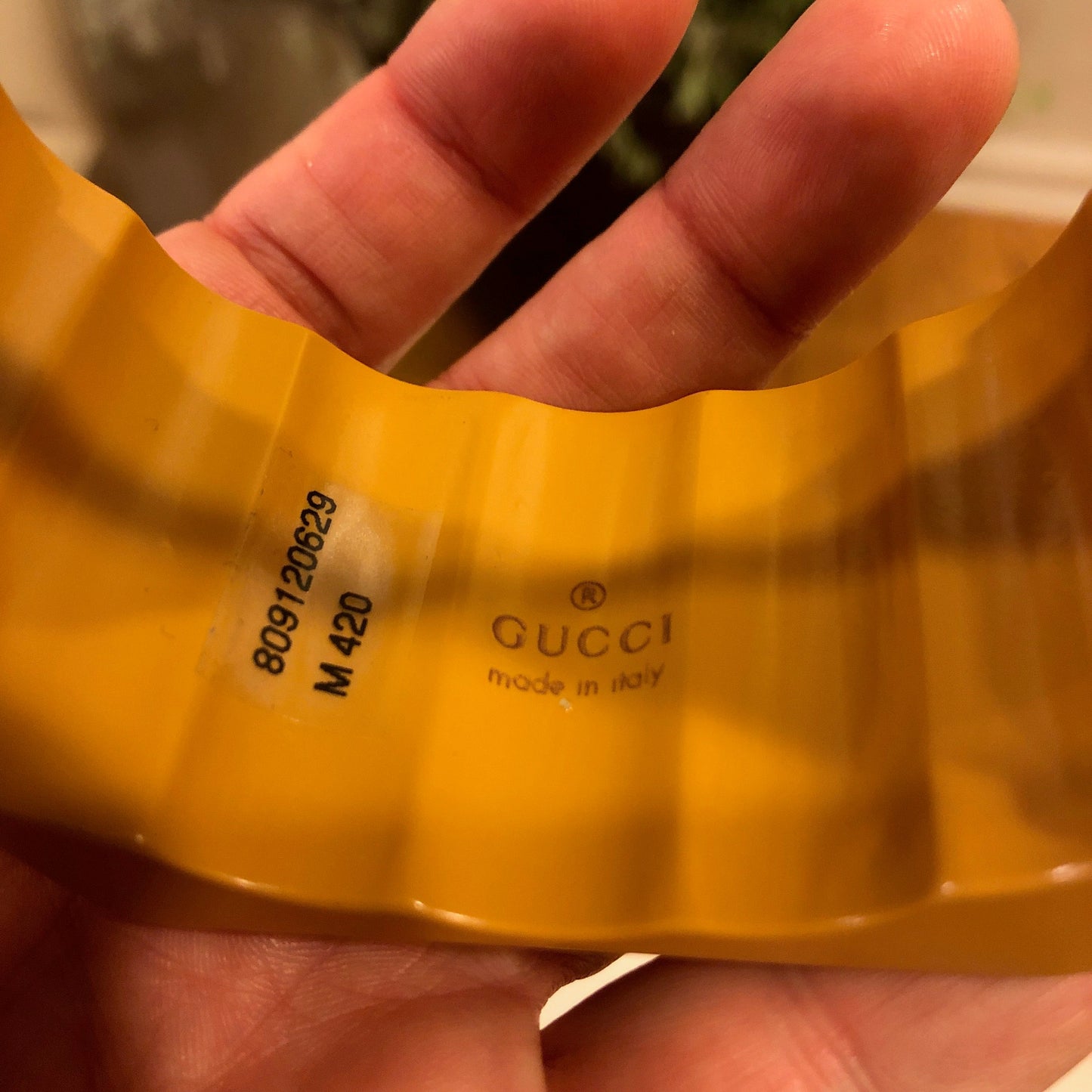 Gucci Hexagon Resin Bracelet In Yellow