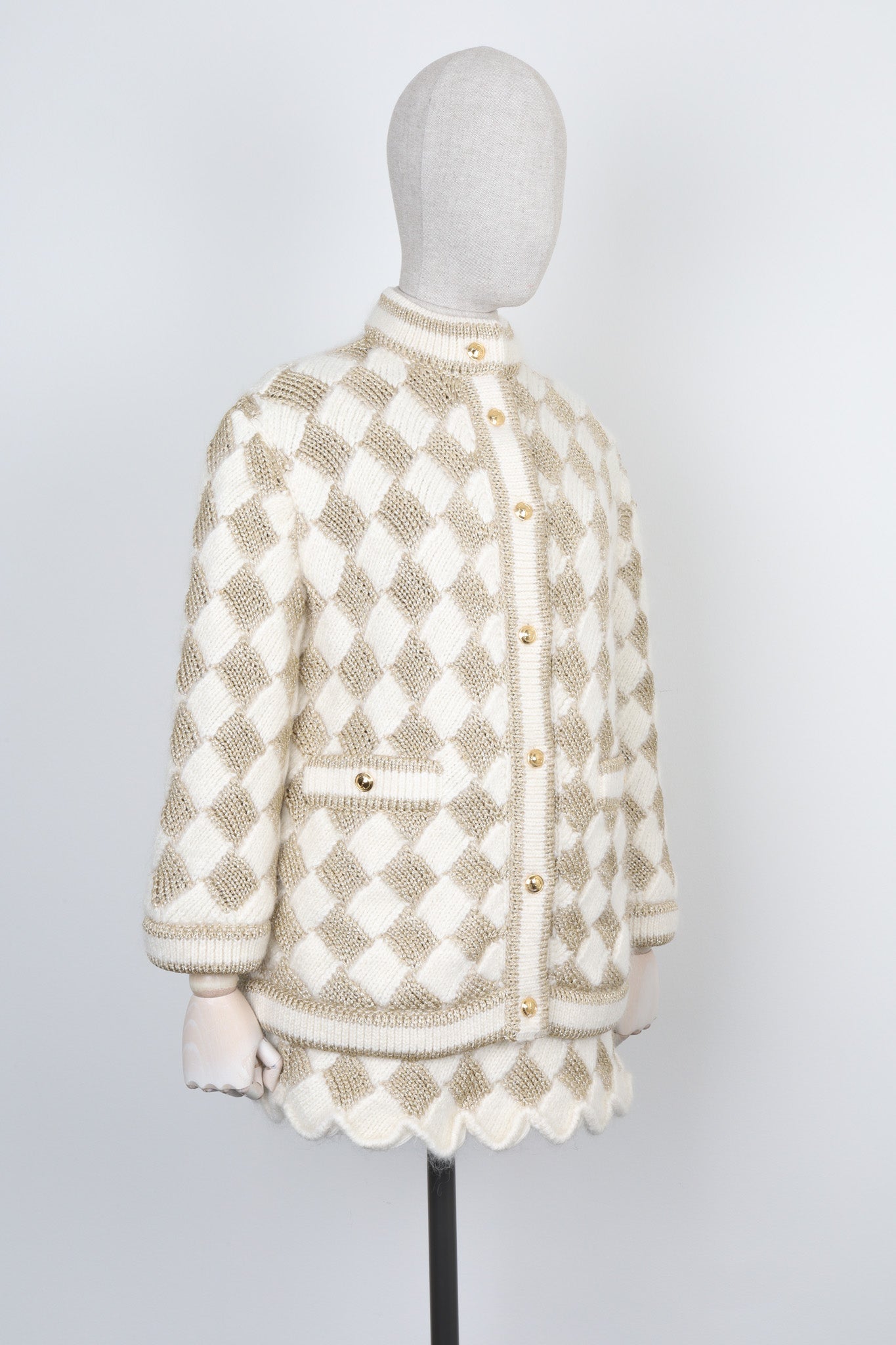 GUCCI Two Piece Wool White & Gold