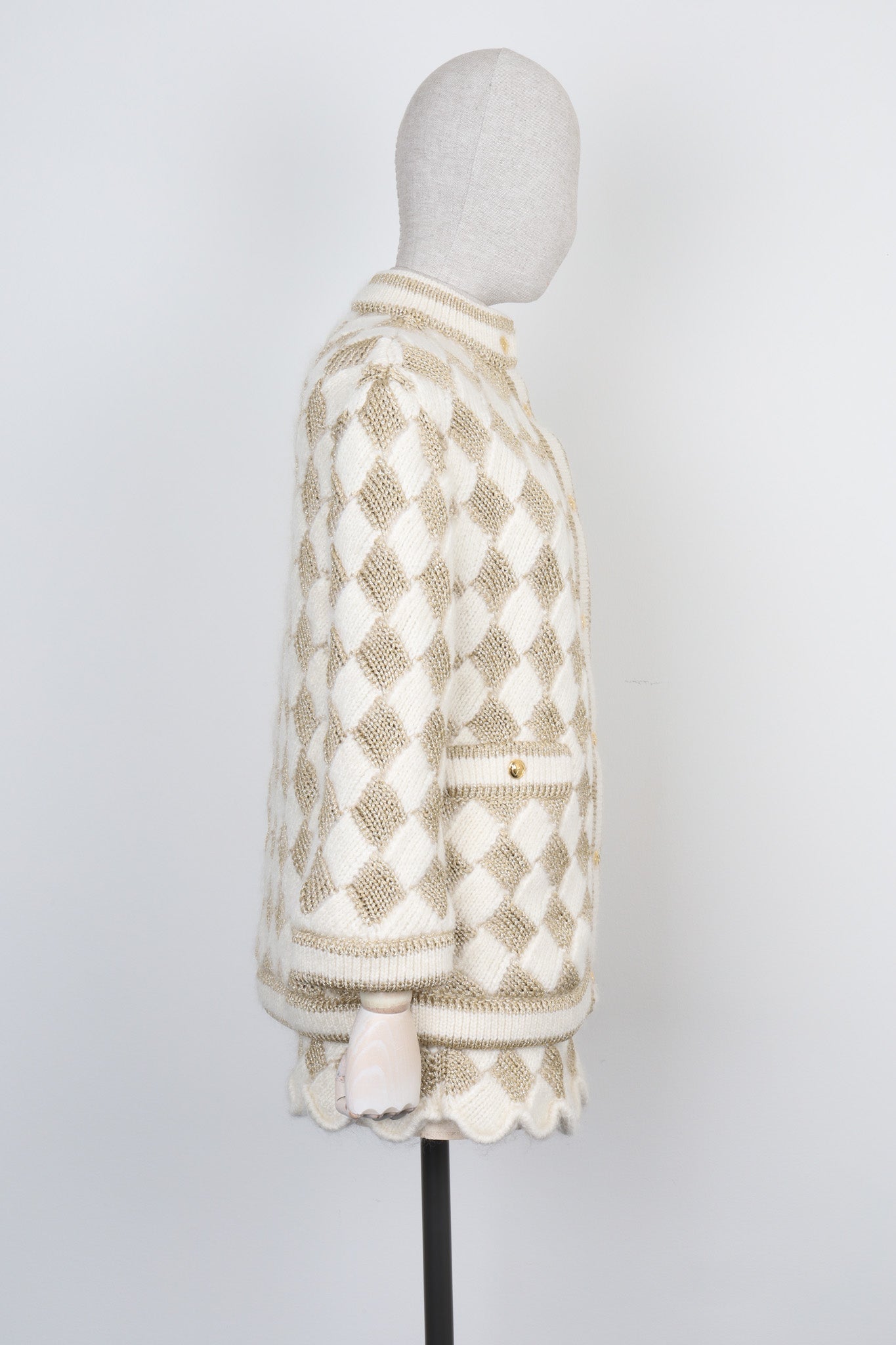 GUCCI Two Piece Wool White & Gold