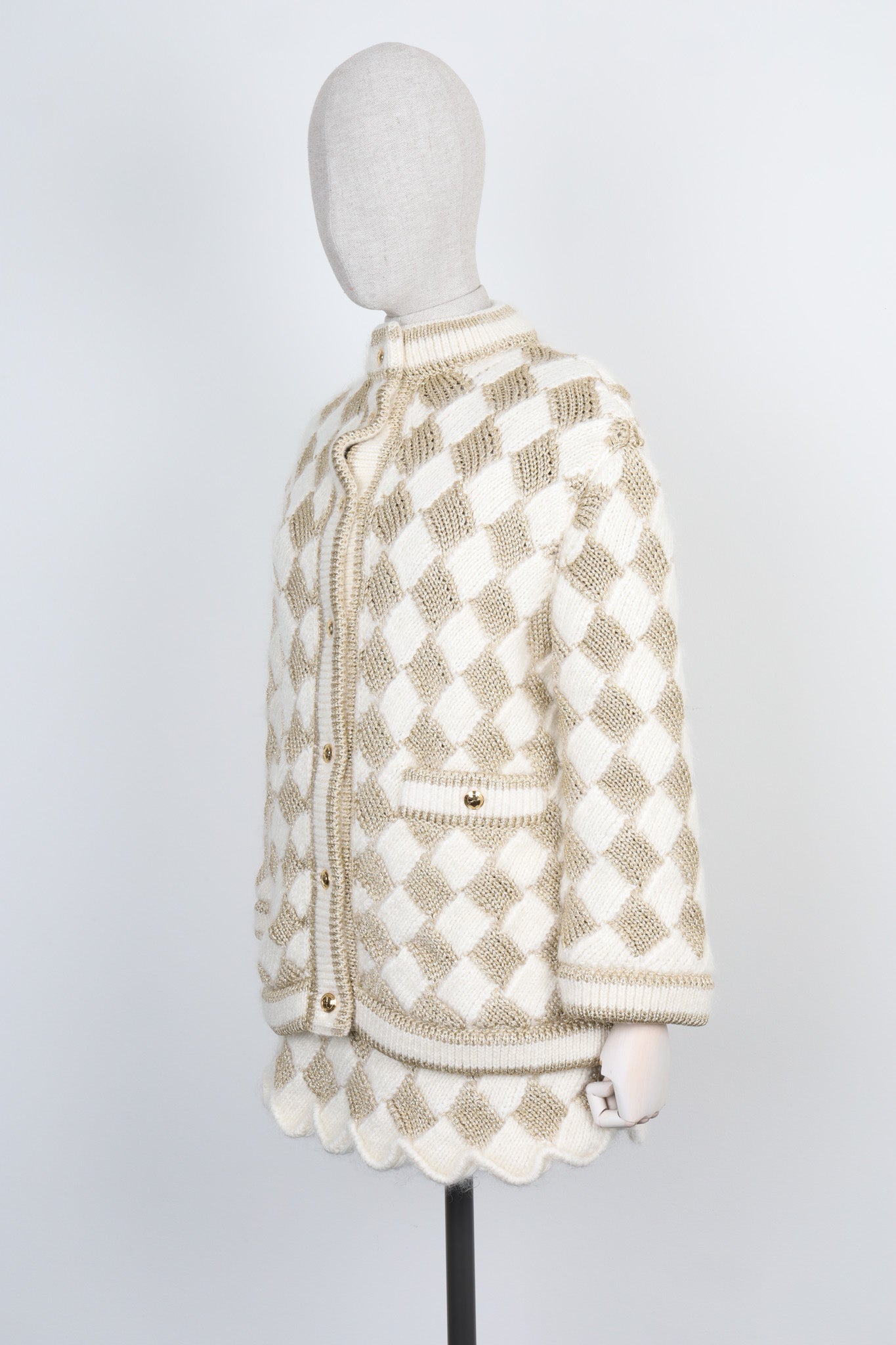GUCCI Two Piece Wool White & Gold