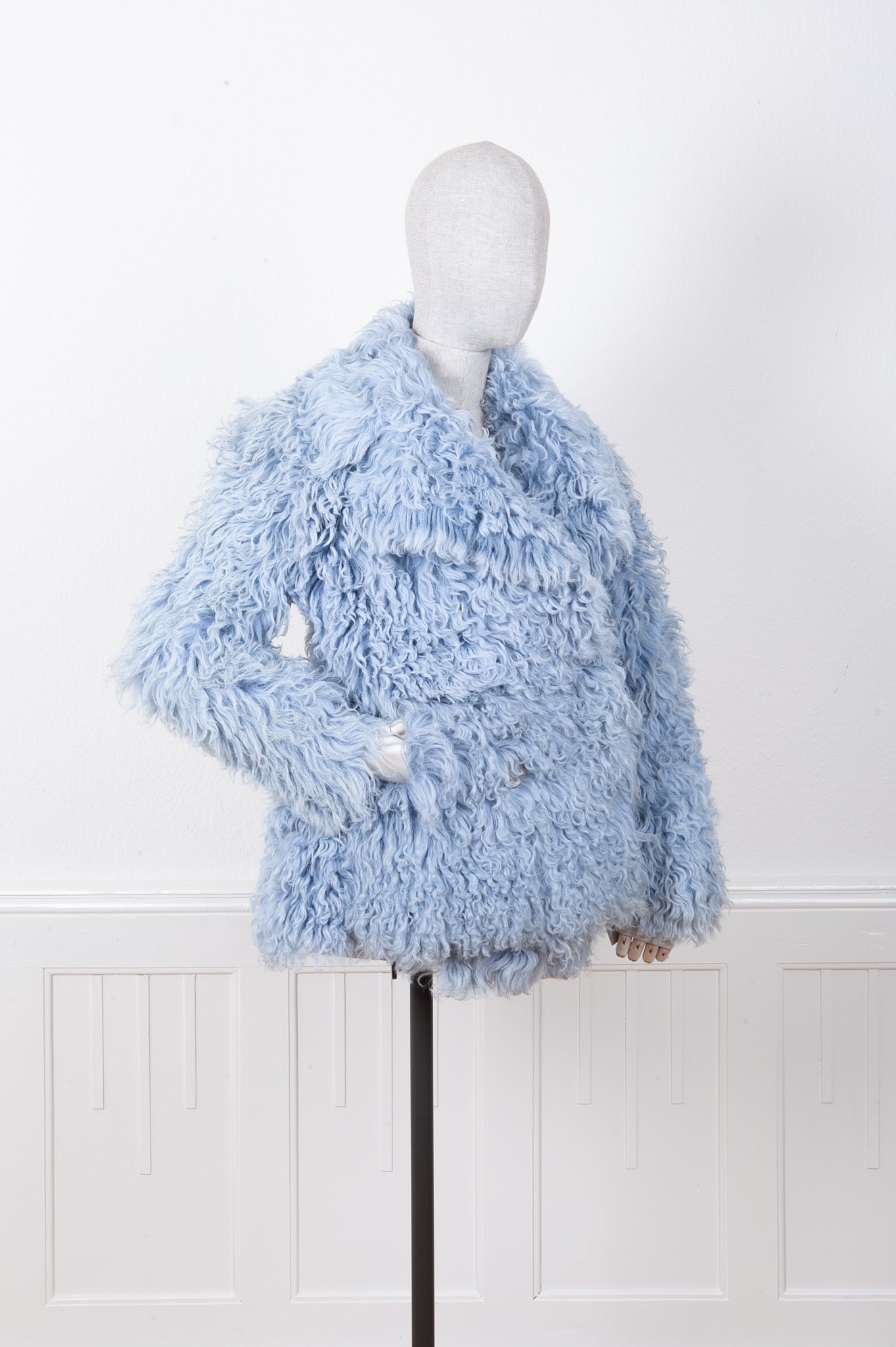 GUCCI Shearling Jacket Blue FW14