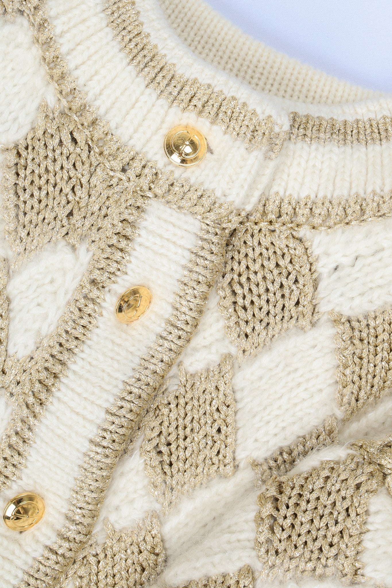 GUCCI Two Piece Wool White & Gold
