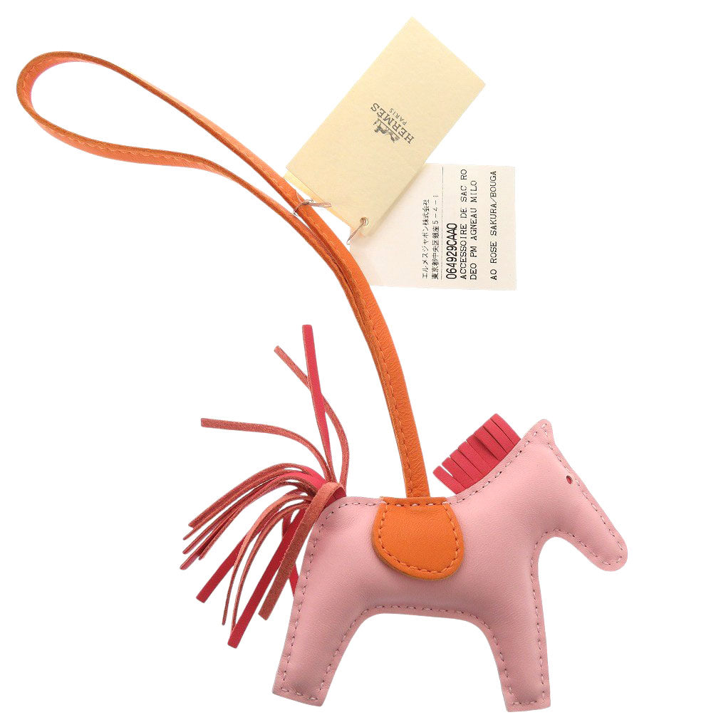 HERMES key ring Anyo Miro Rose cherry Rodeo PM charm