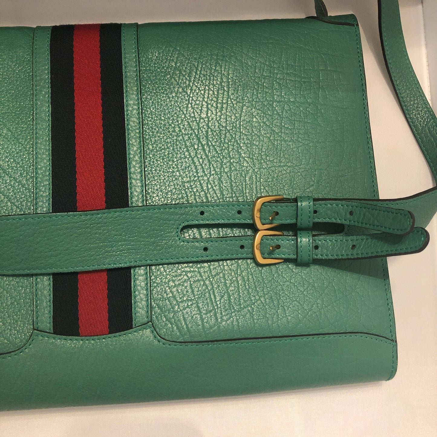 Gucci Messenger Bag with Web in Green