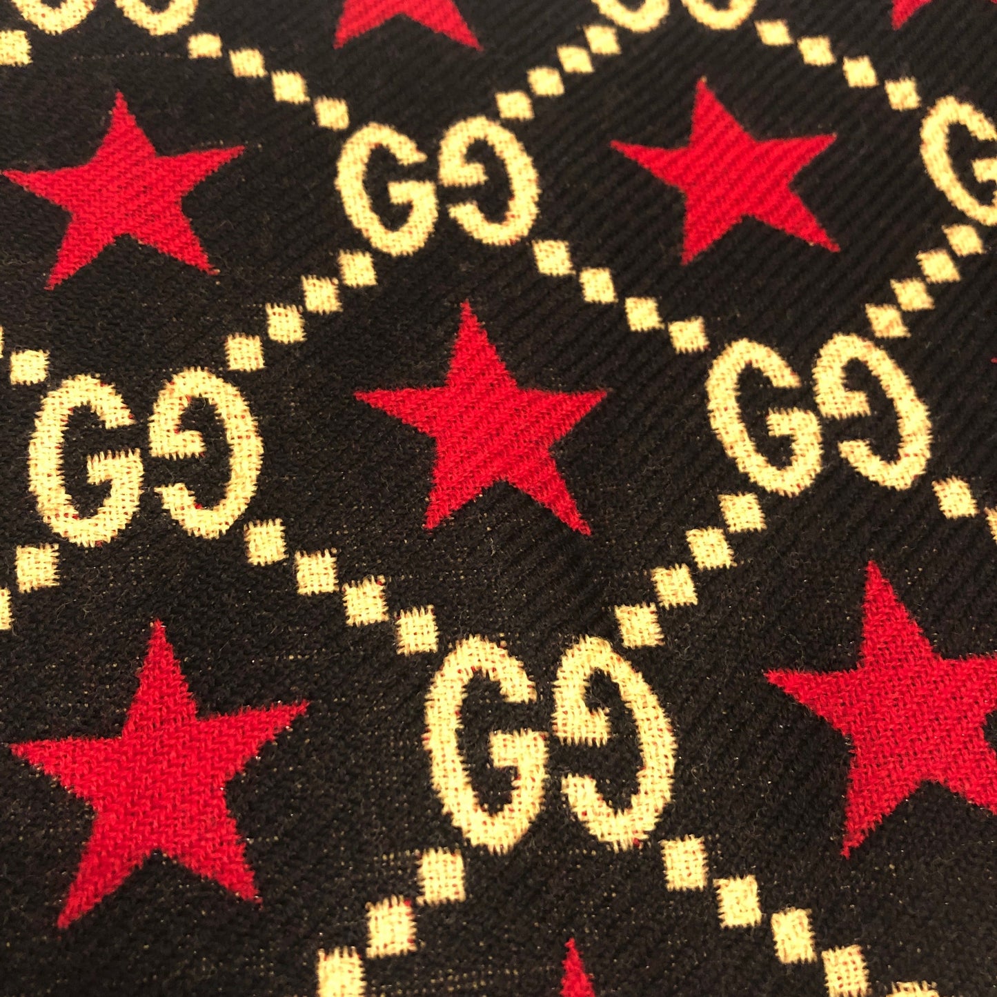 Gucci GG Stars Scarf in Black and Red