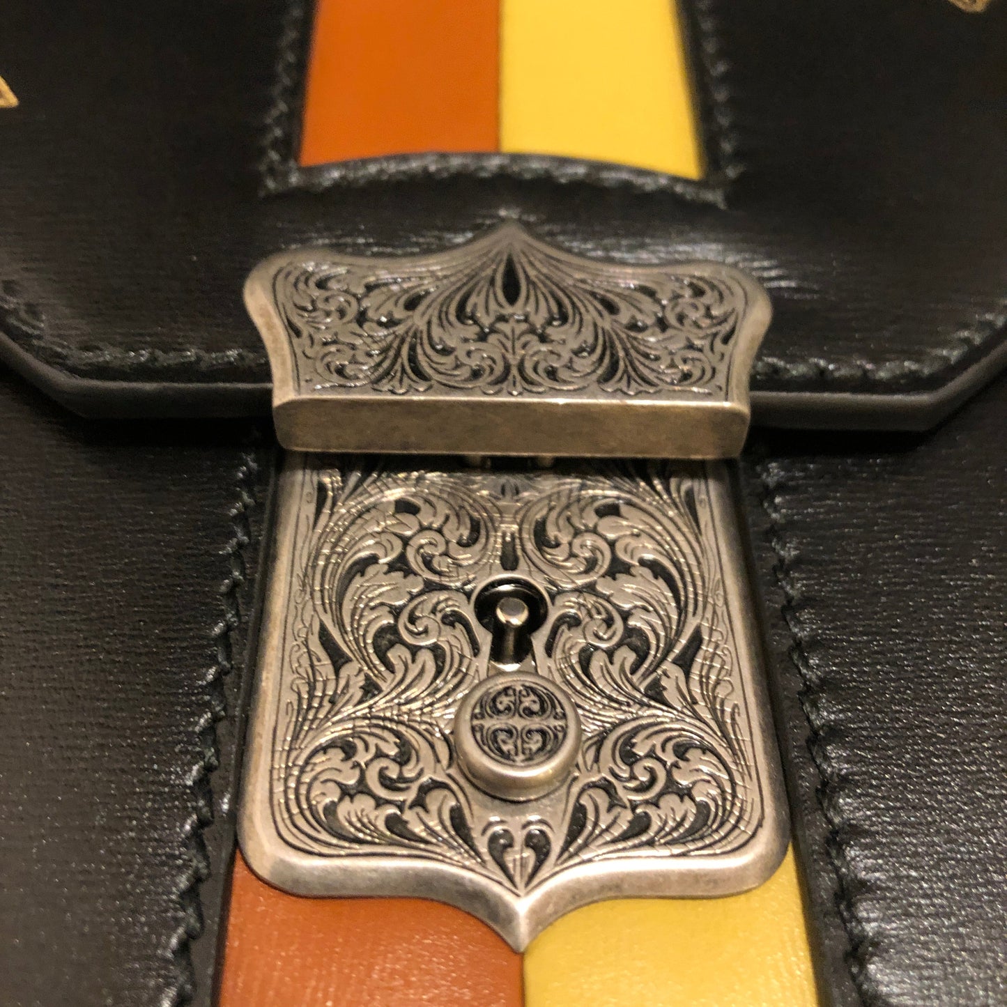 Gucci Hand Painted Padlock Cutch in Black