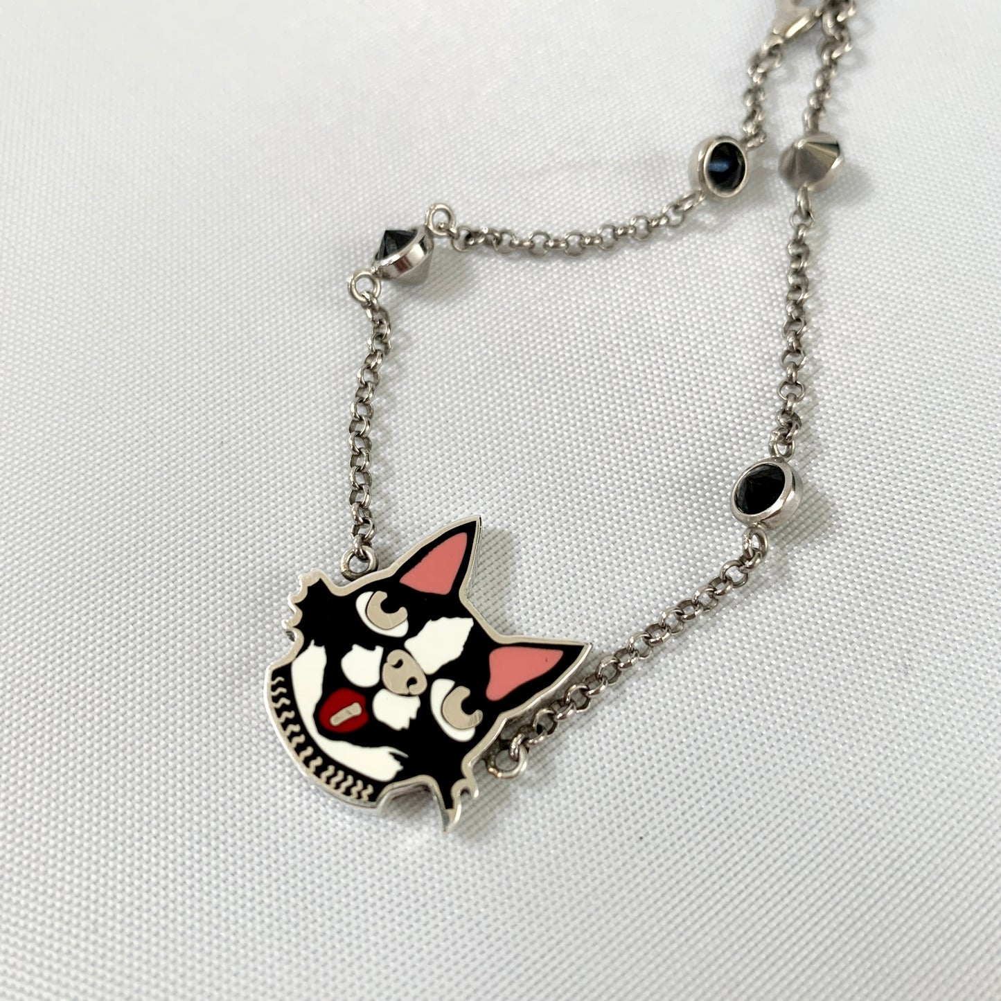 Gucci Bosco Dog Bracelet with Crystals in Sterling Silver