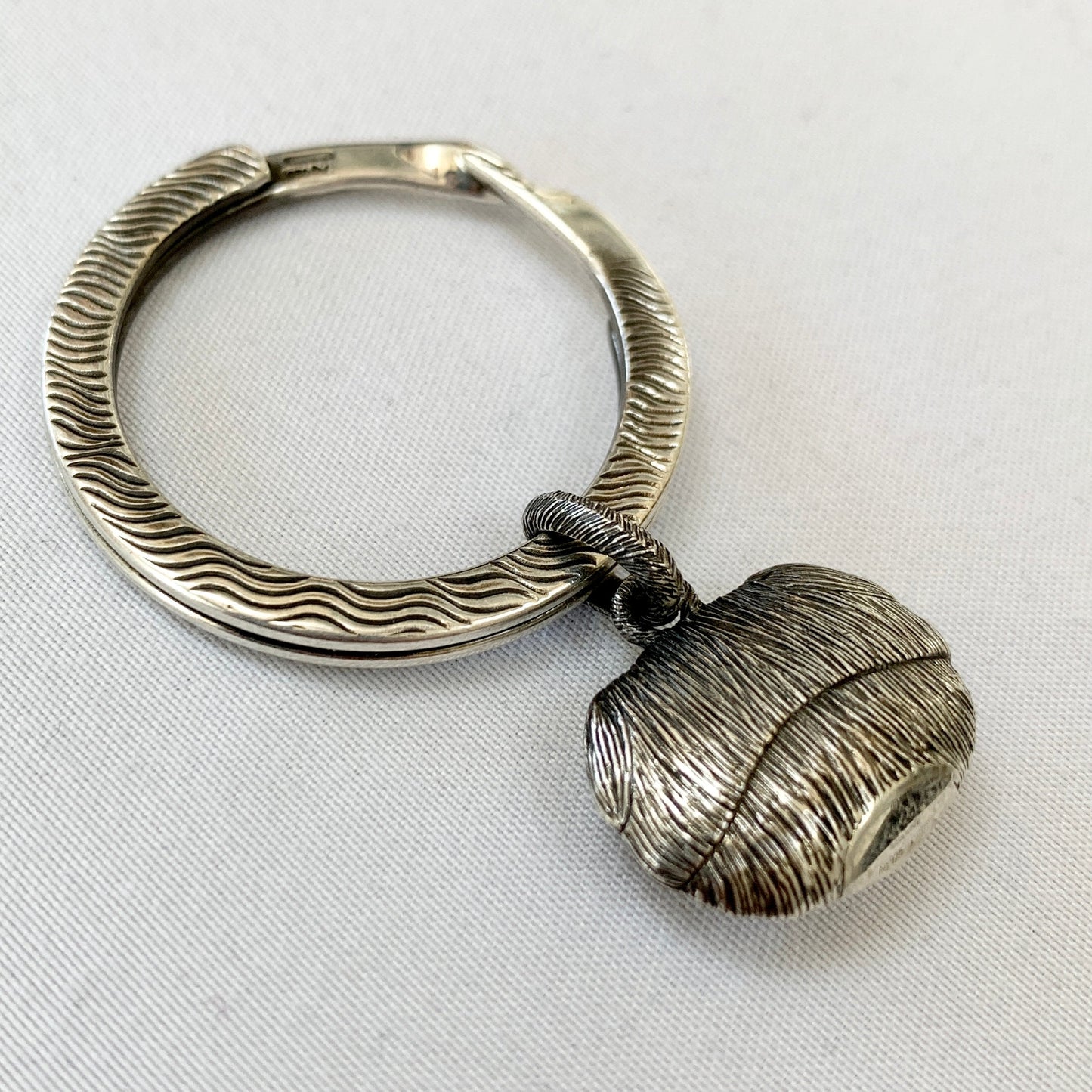 Gucci Bulldog Head Keyring in Sterling Silver