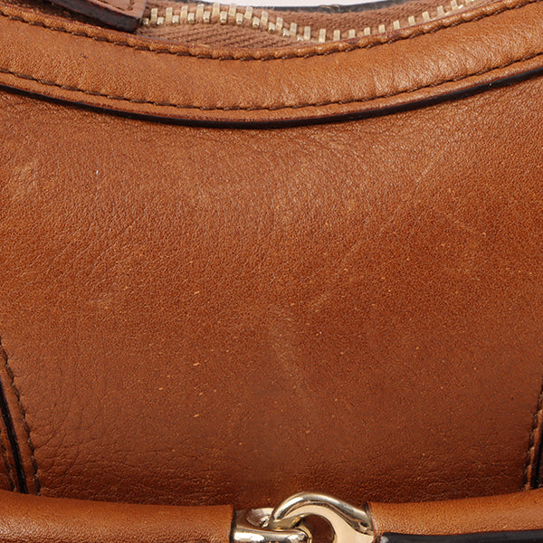 Gucci Horse Bit Plate Mini Handle Bag Brown
