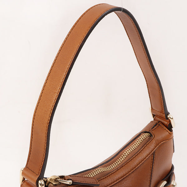 Gucci Horse Bit Plate Mini Handle Bag Brown