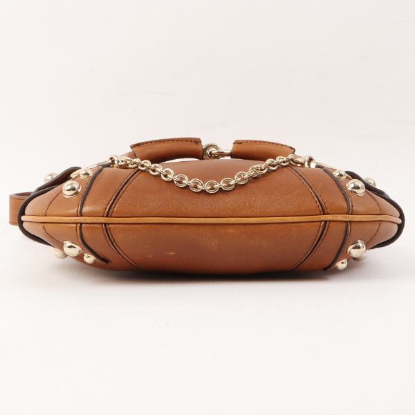 Gucci Horse Bit Plate Mini Handle Bag Brown
