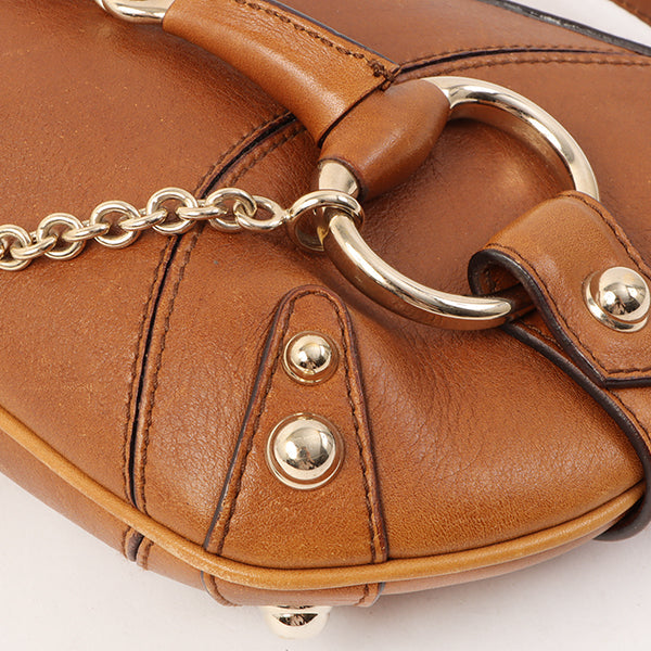 Gucci Horse Bit Plate Mini Handle Bag Brown