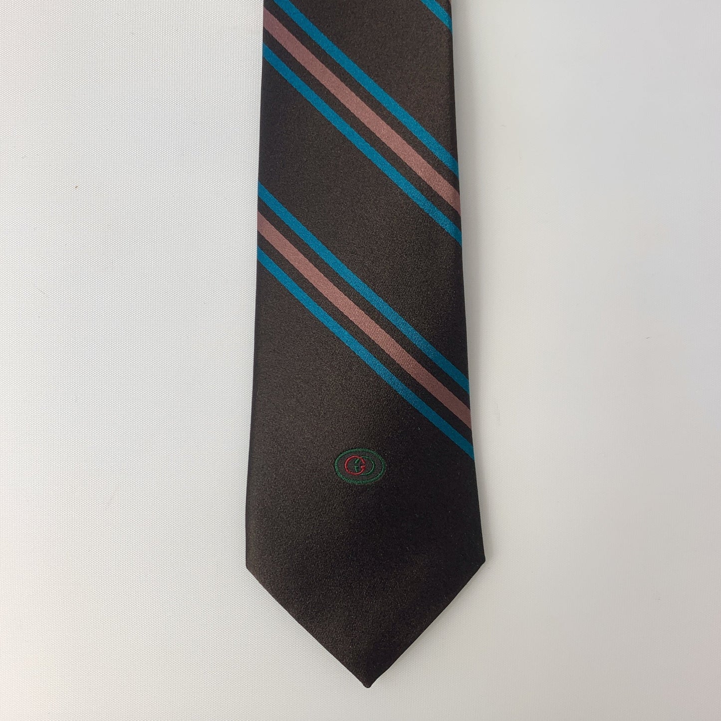 Gucci Gimental Striped Silk Tie in Brown