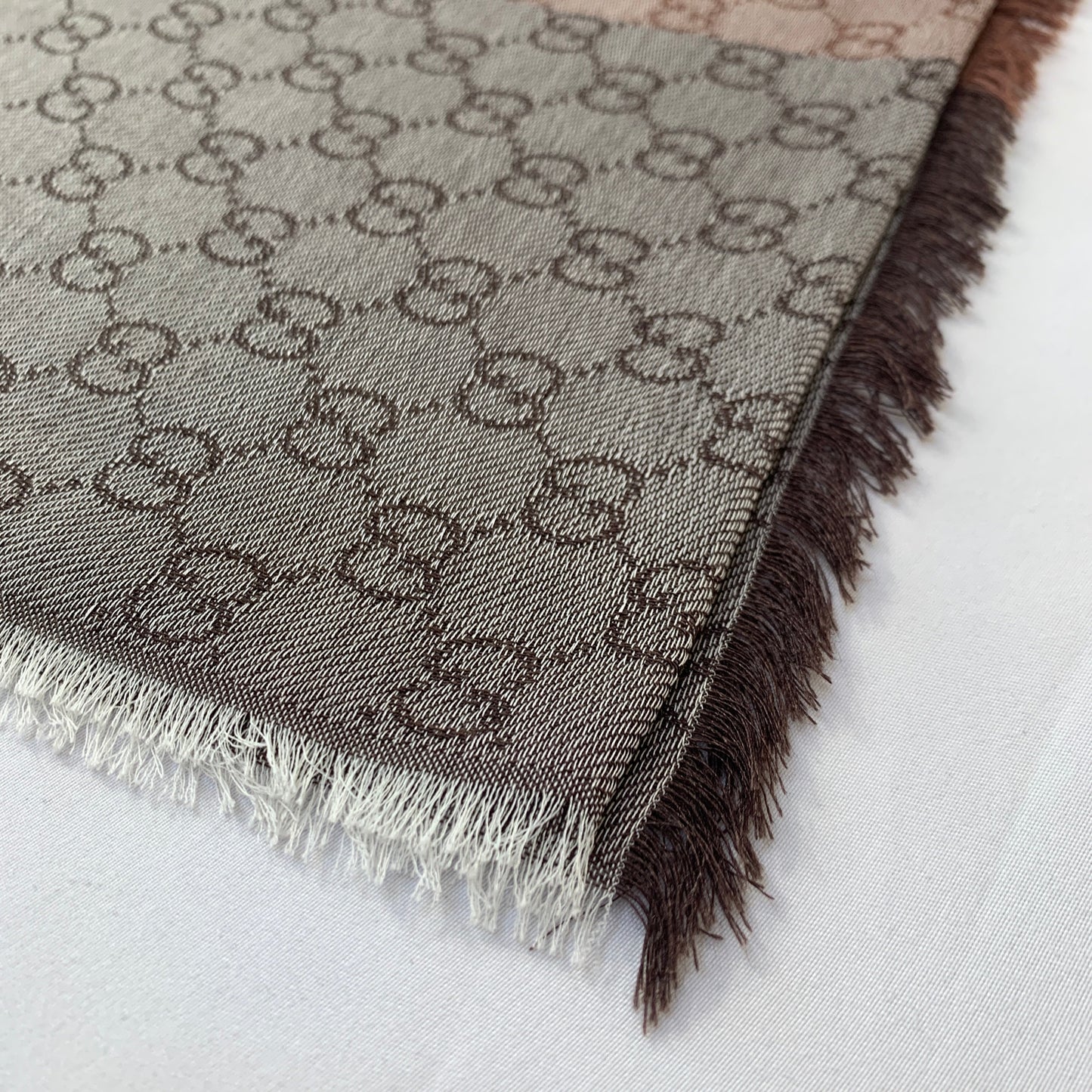 Gucci GG Lenolis Colorblock Scarf in Blue and Brown