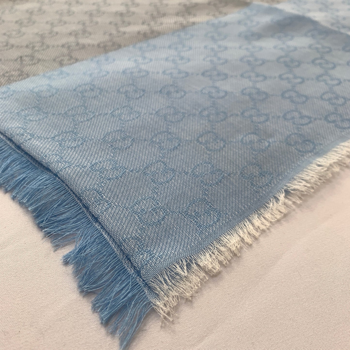 Gucci GG Lenolis Colorblock Scarf in Blue and Brown