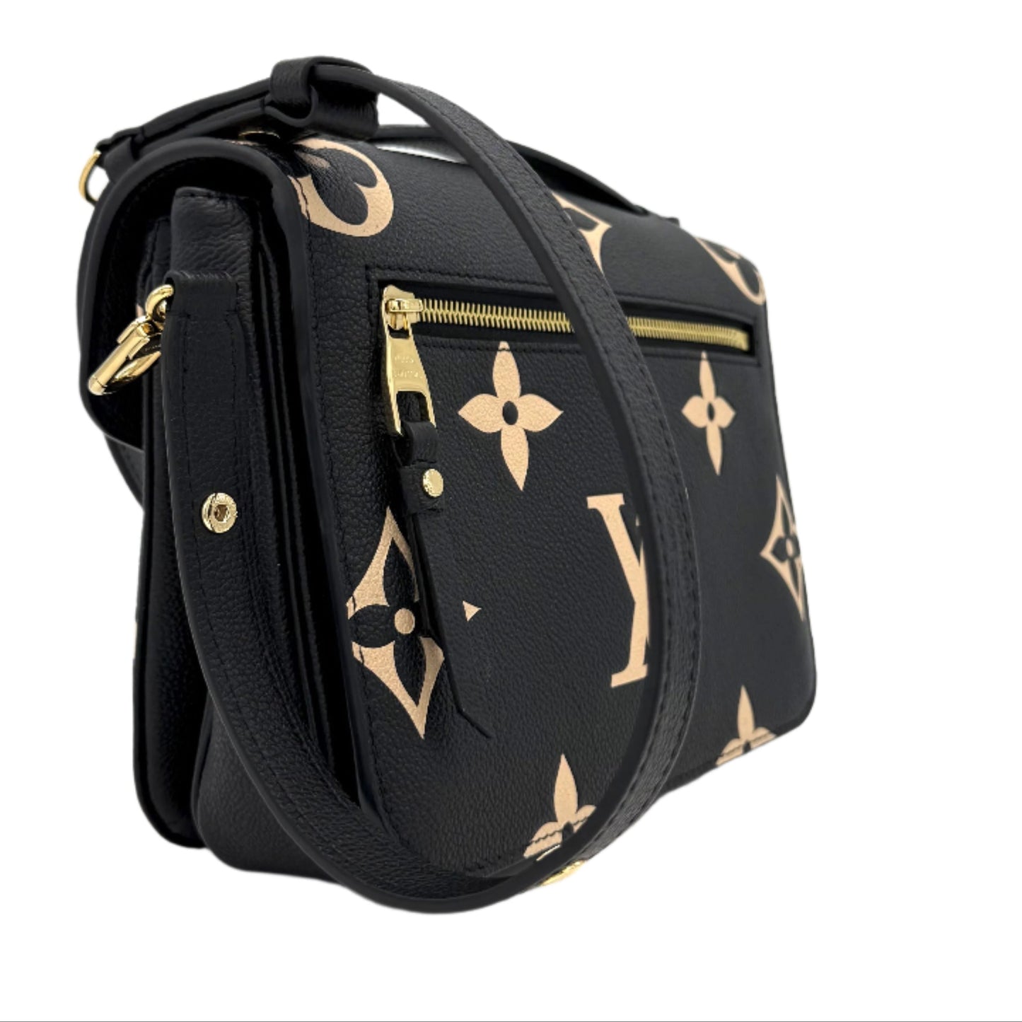 Louis Vuitton Empreinte Monogram Giant Pochette Metis in Black and Beige