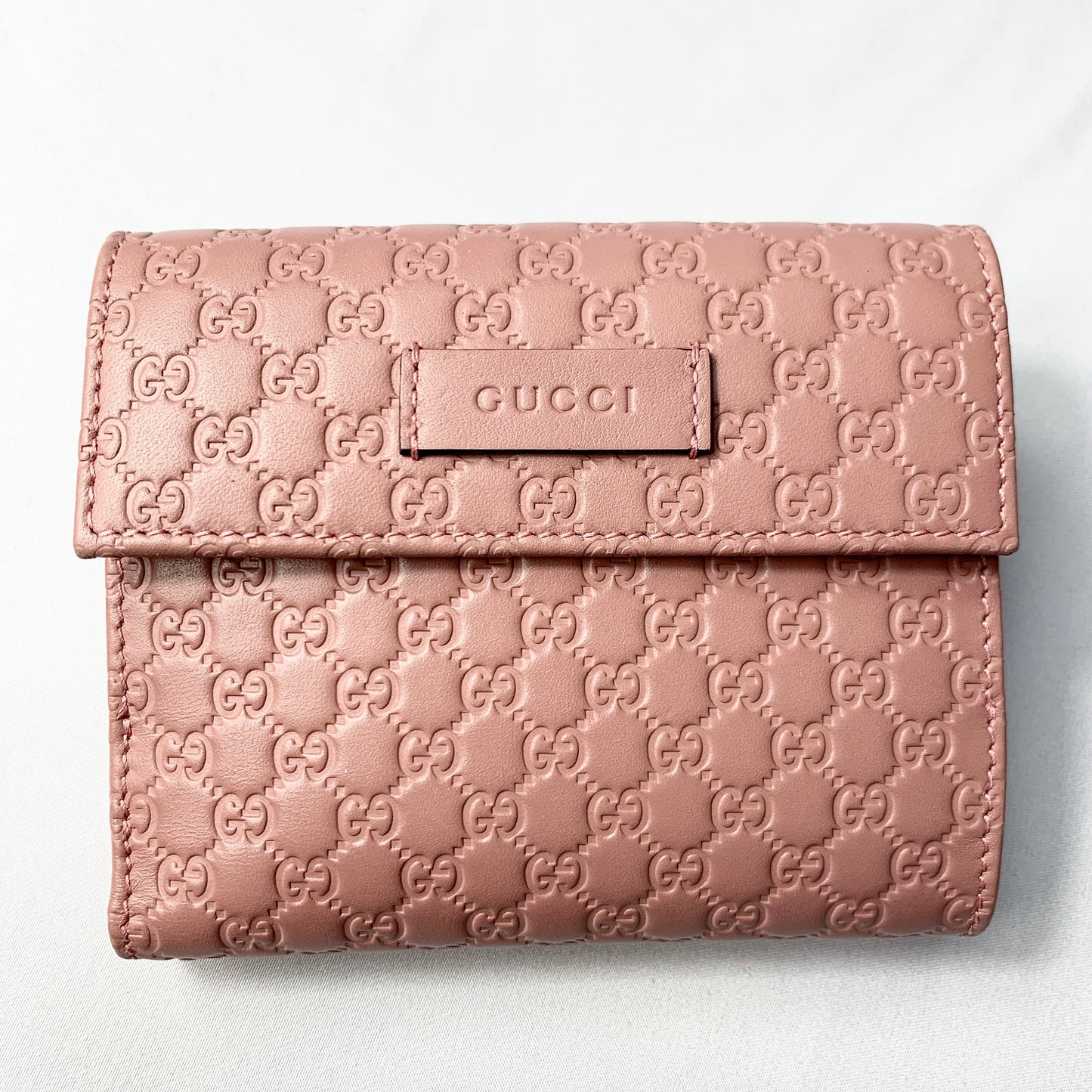 Gucci GG Microguccissima Card Case Snap Wallet in Pink