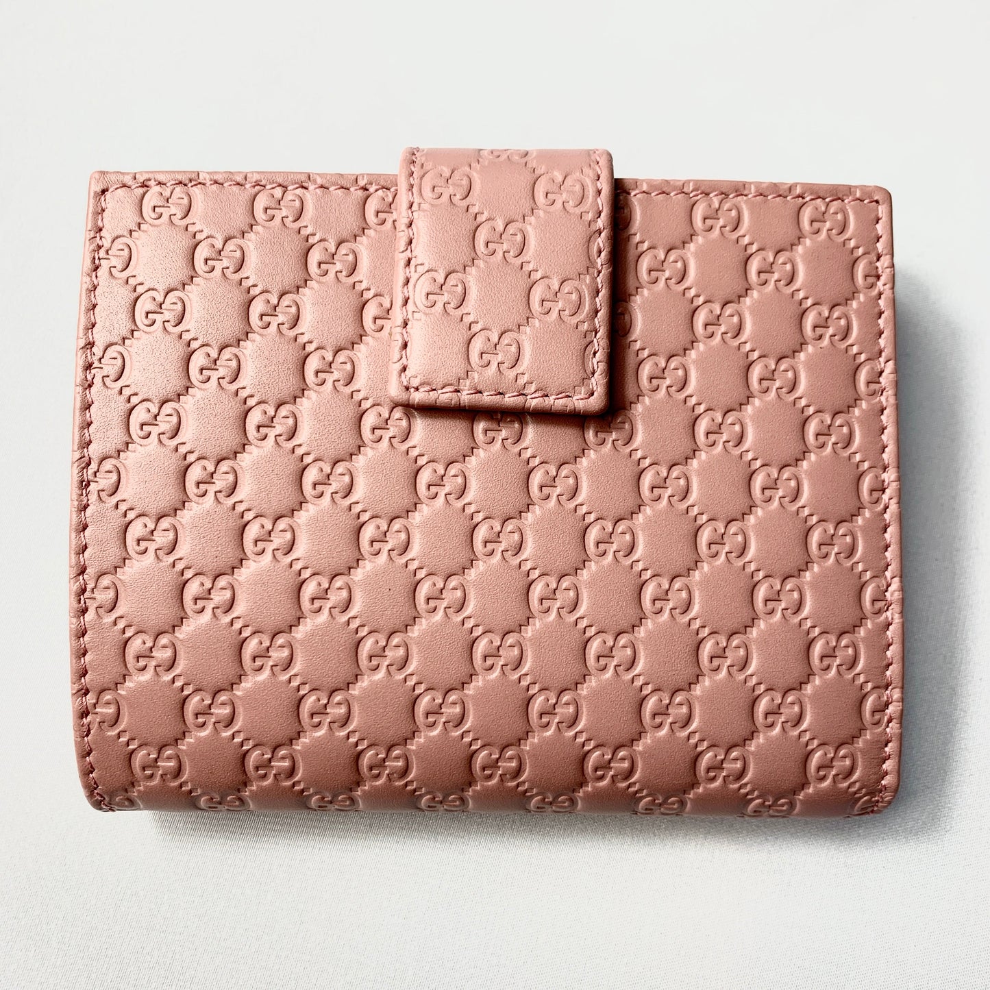 Gucci GG Microguccissima Card Case Snap Wallet in Pink
