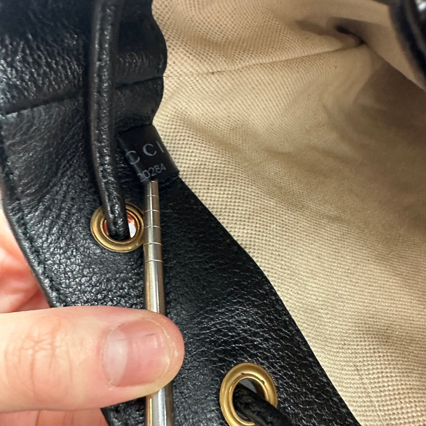 Gucci Ophidia GG Velvet Bucket Bag in Navy with Web