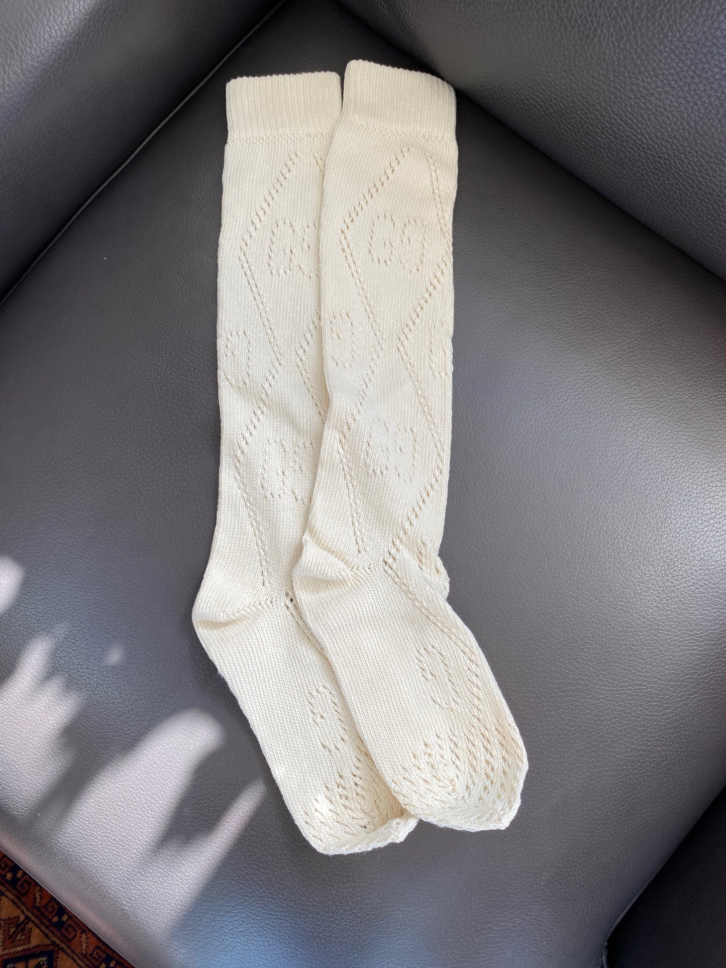 Gucci Interlocking GG Knit Sock in White