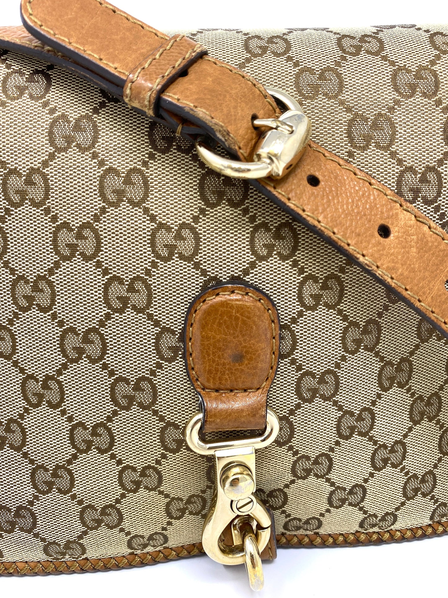 GUCCI MARRAKECH MESSENGER GG CANVAS MEDIUM IN BEIGE/BROWN