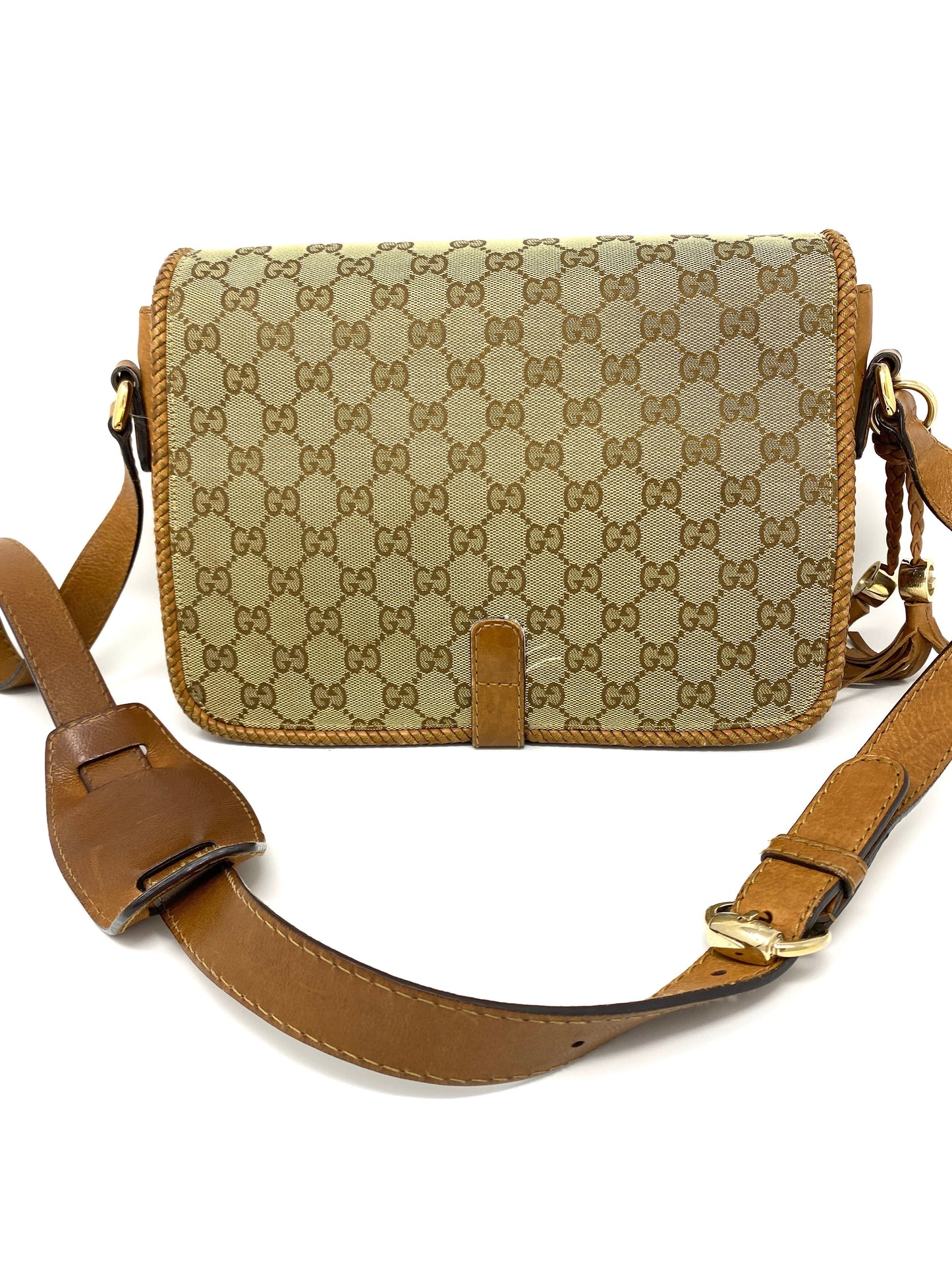 GUCCI MARRAKECH MESSENGER GG CANVAS MEDIUM IN BEIGE/BROWN