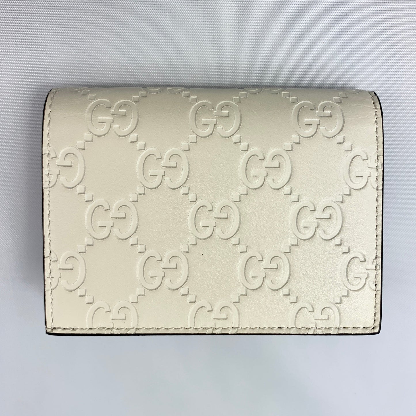 Gucci Signature Card Case with Cherries in White