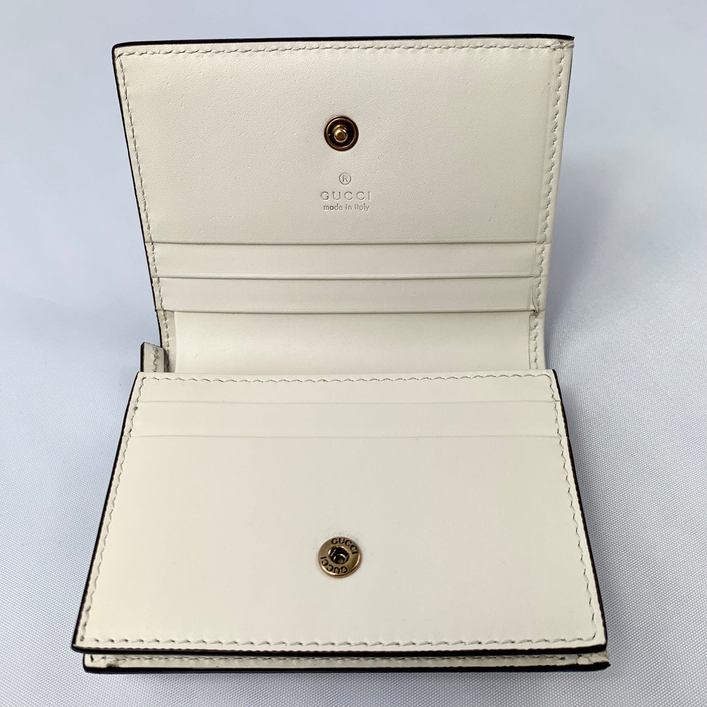 Gucci Signature Card Case with Cherries in White