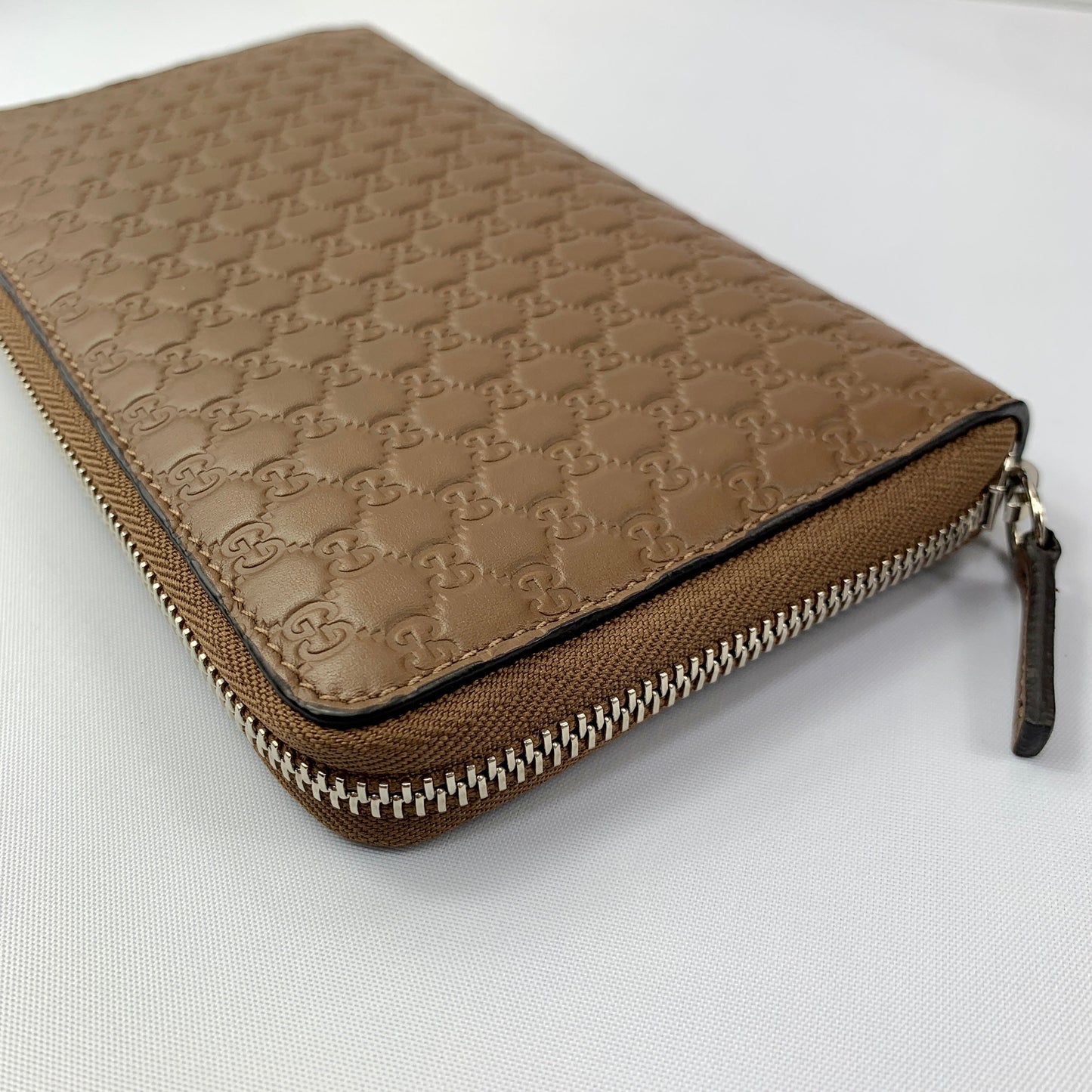 Gucci Microguccissima Zip Long Wallet in Acero