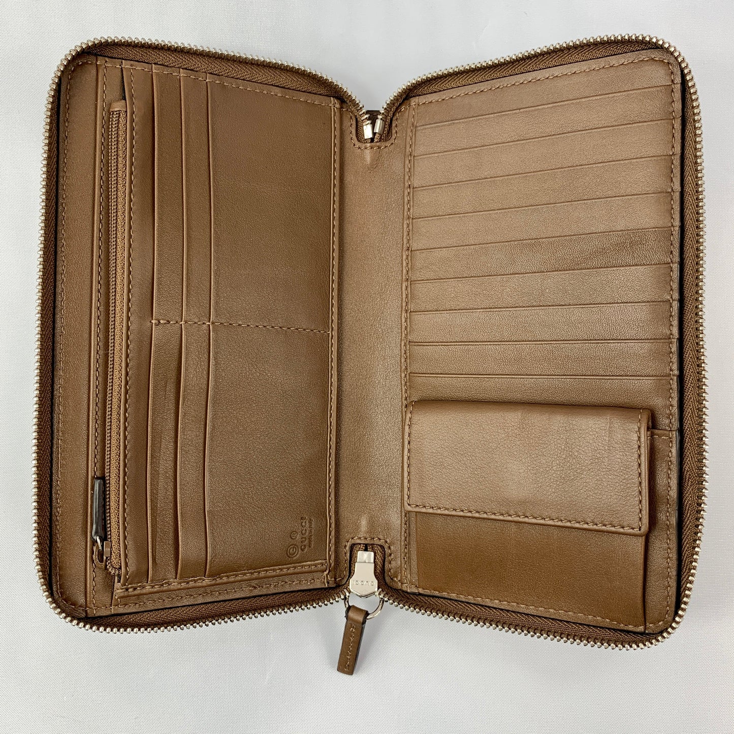 Gucci Microguccissima Zip Long Wallet in Acero
