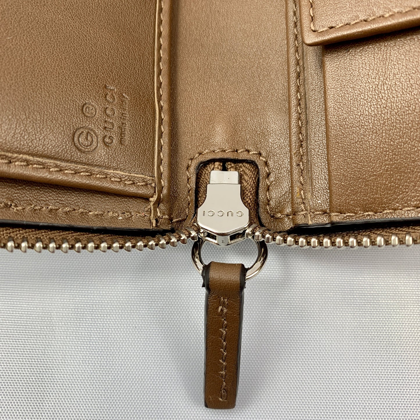Gucci Microguccissima Zip Long Wallet in Acero