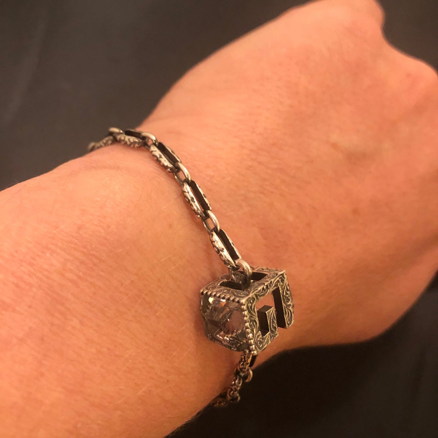 Gucci Bracelet with GG Cube in Silver