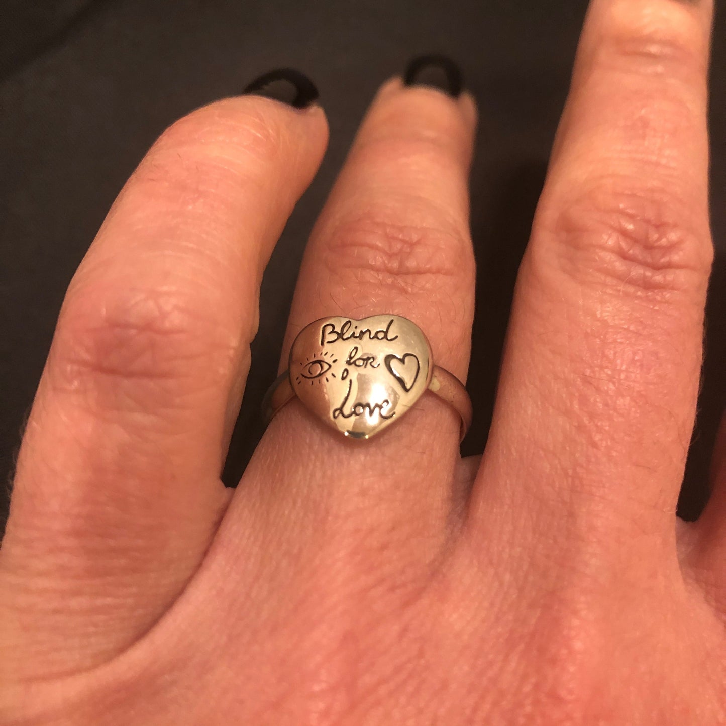 Gucci Blind For Love Heart Ring in Sterling Silver