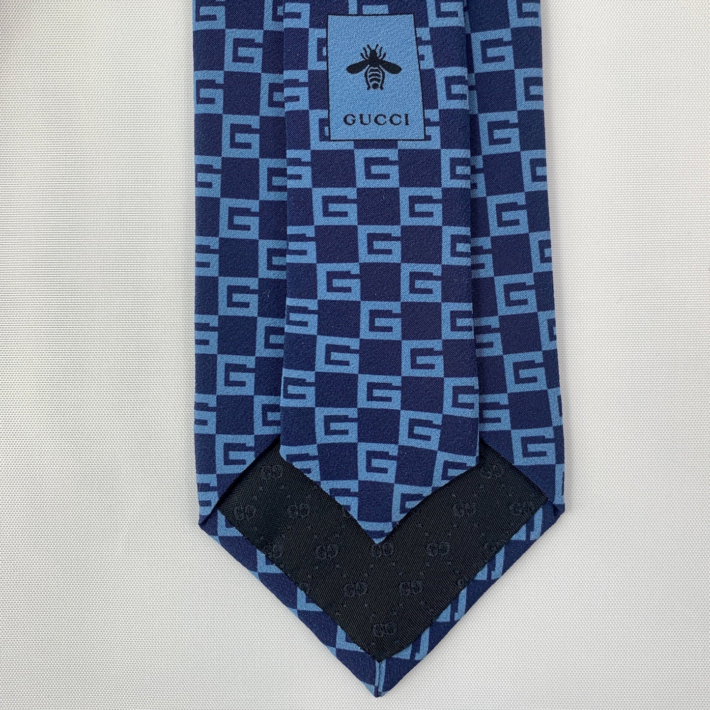 Gucci G Square Silk Tie in Sapphire Blue