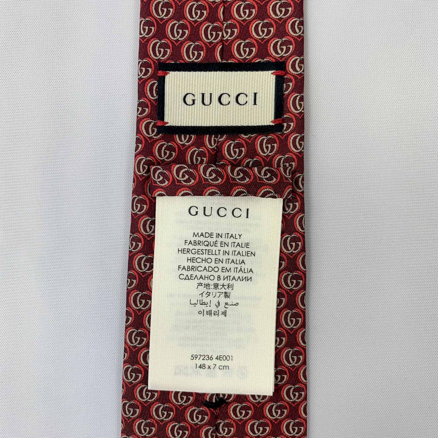 Gucci Silk Twill Love Tie in Red