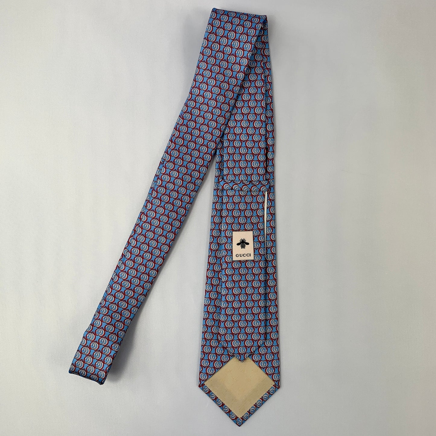 Gucci Silk Twill Love Tie in Blue
