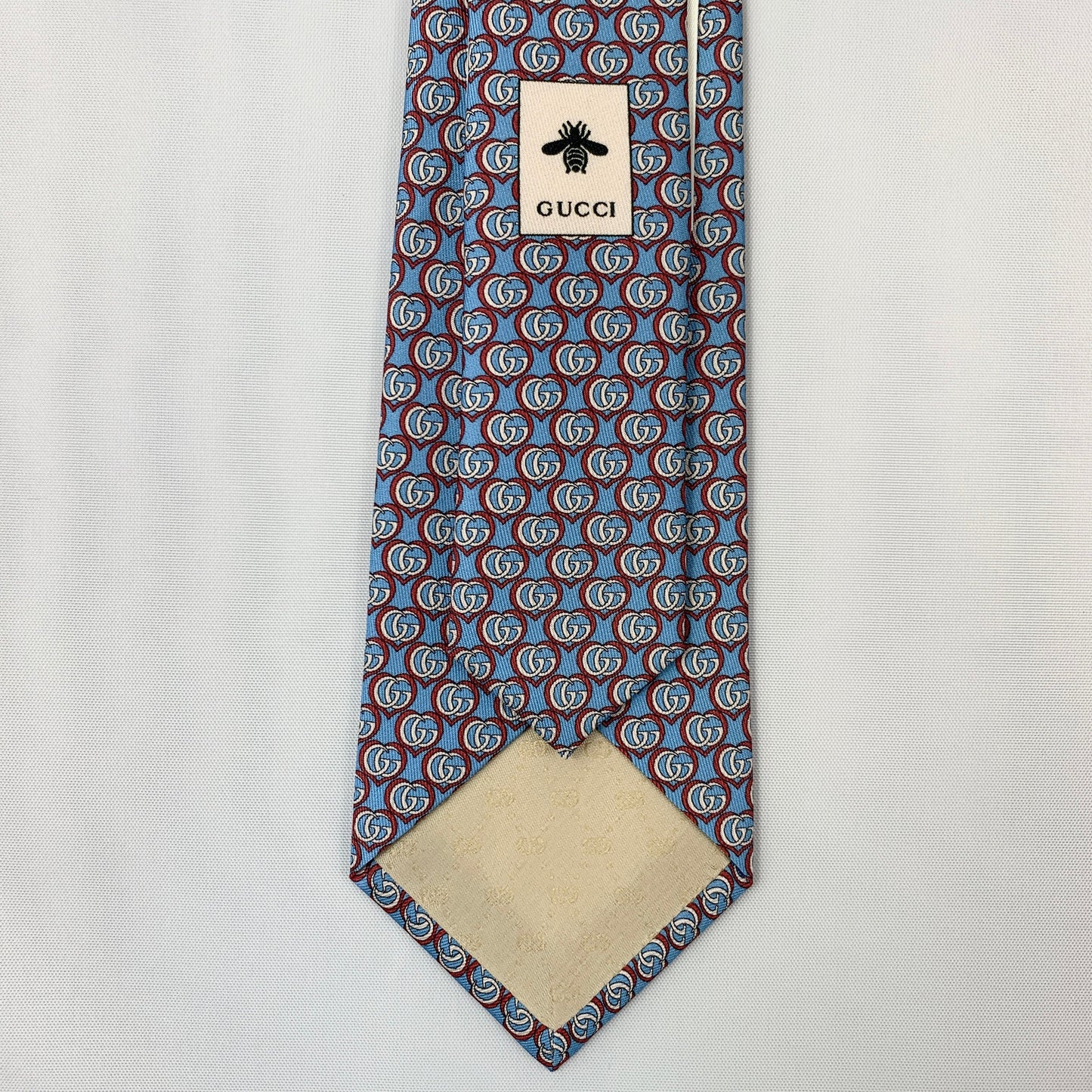 Gucci Silk Twill Love Tie in Blue