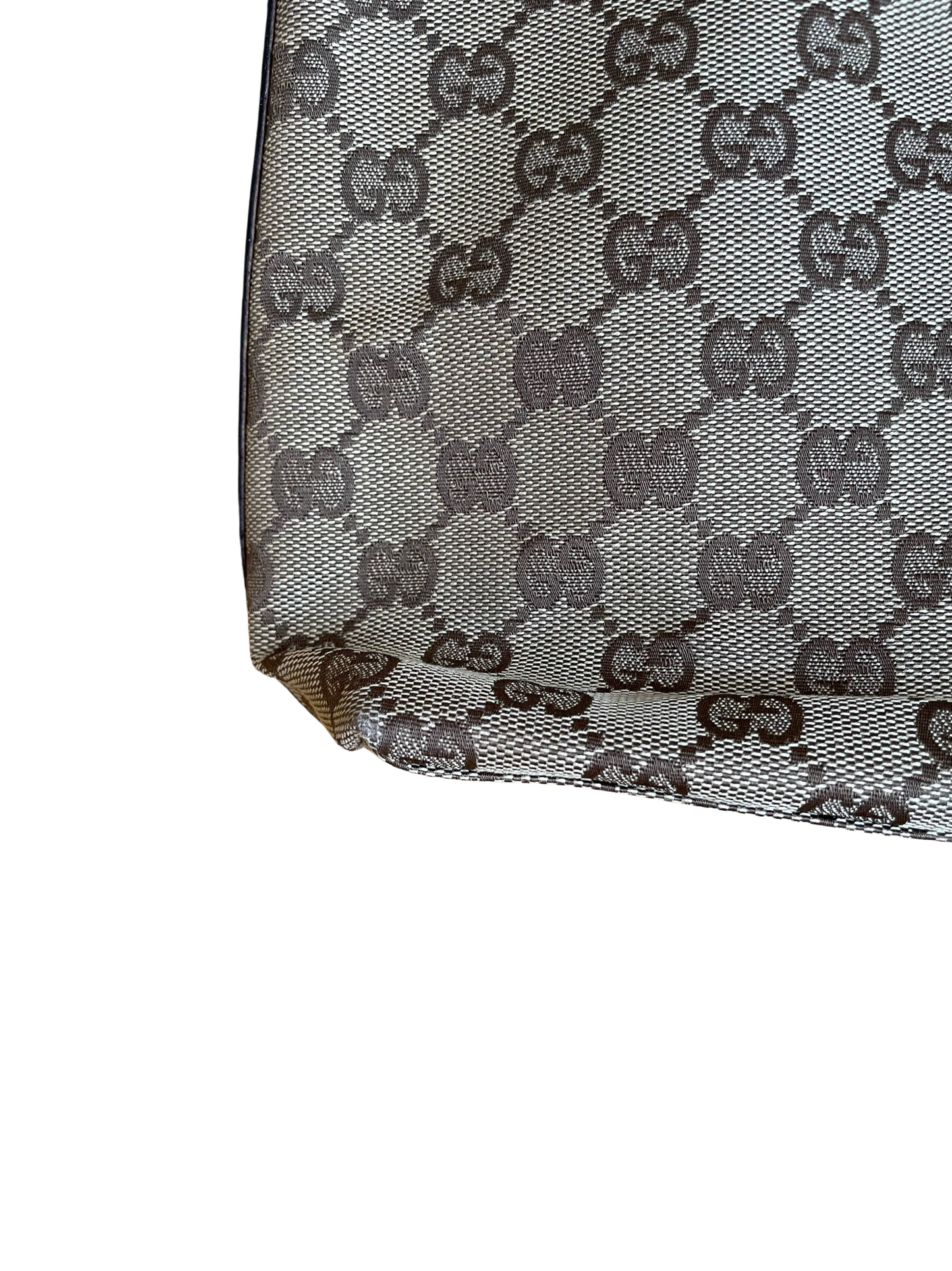 Gucci Beige & Dark Brown Jacquard HandBag