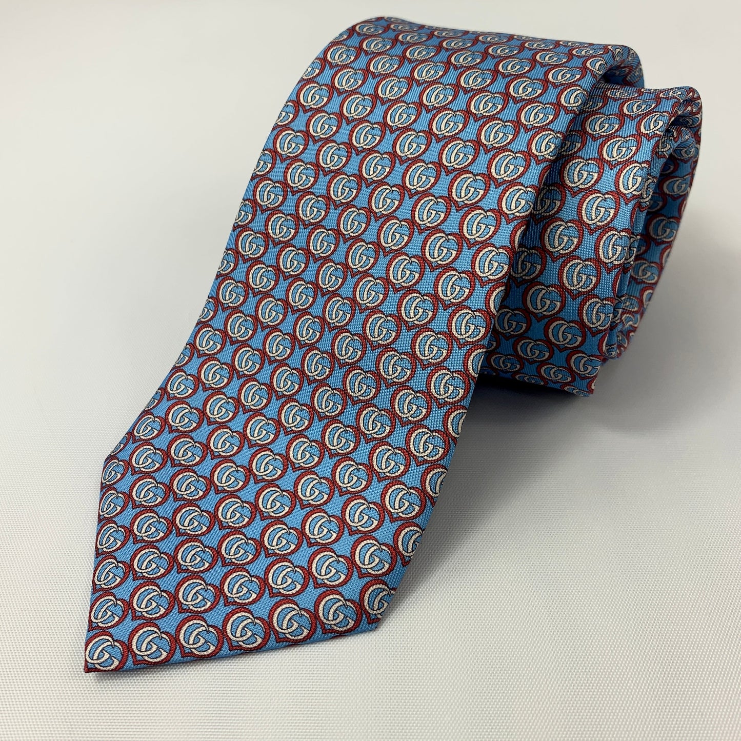 Gucci Silk Twill Love Tie in Blue