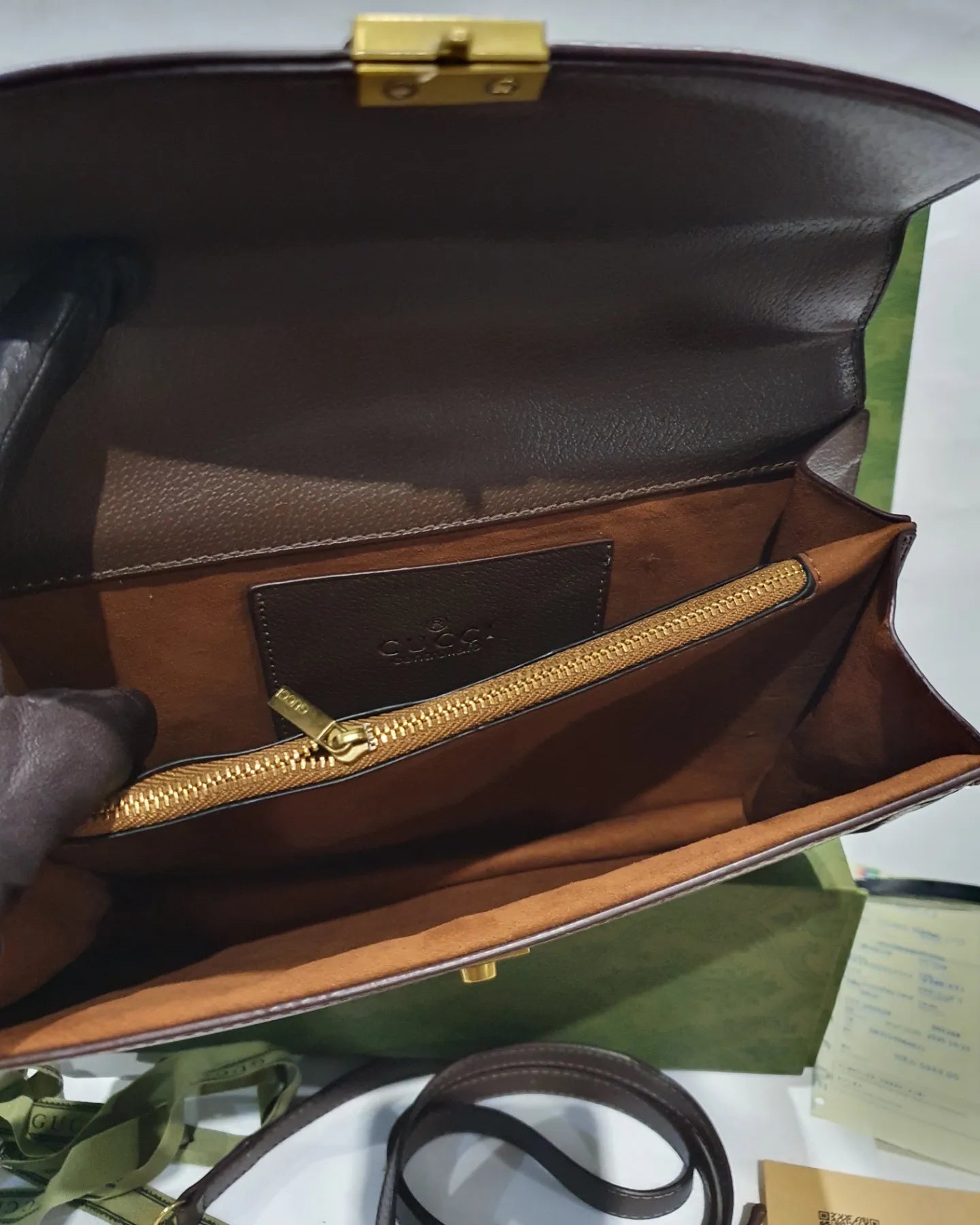 Gucci Ophidia Top Handle with web Handbag