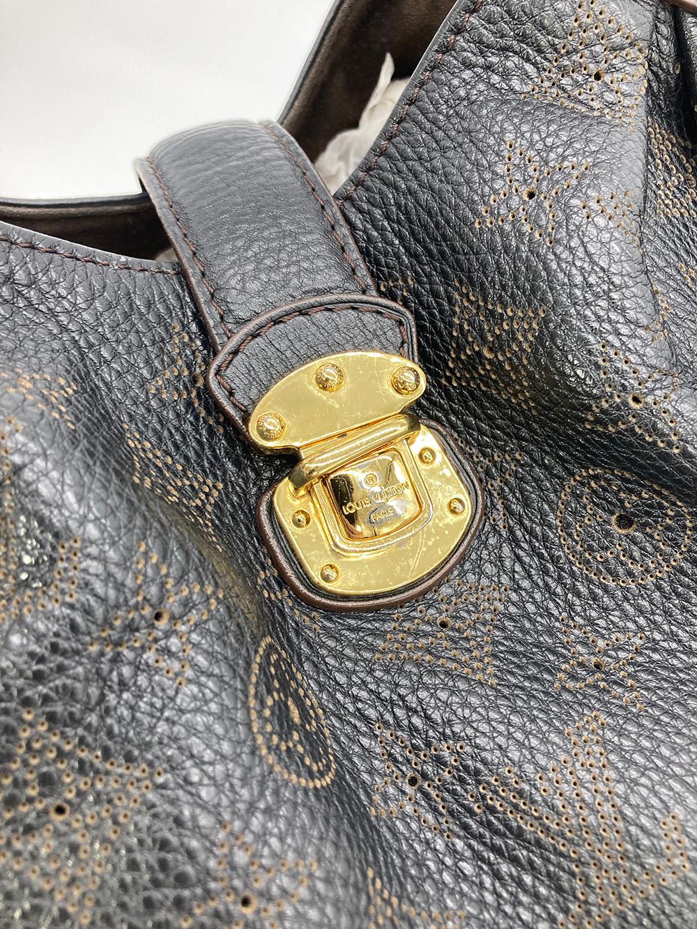 LOUIS VUITTON Black Mahina GM Shoulder Bag