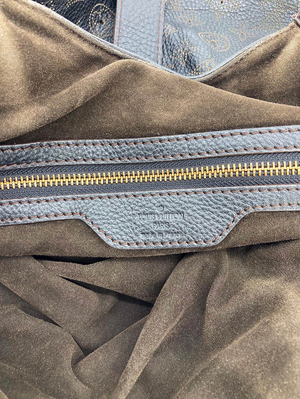 LOUIS VUITTON Black Mahina GM Shoulder Bag