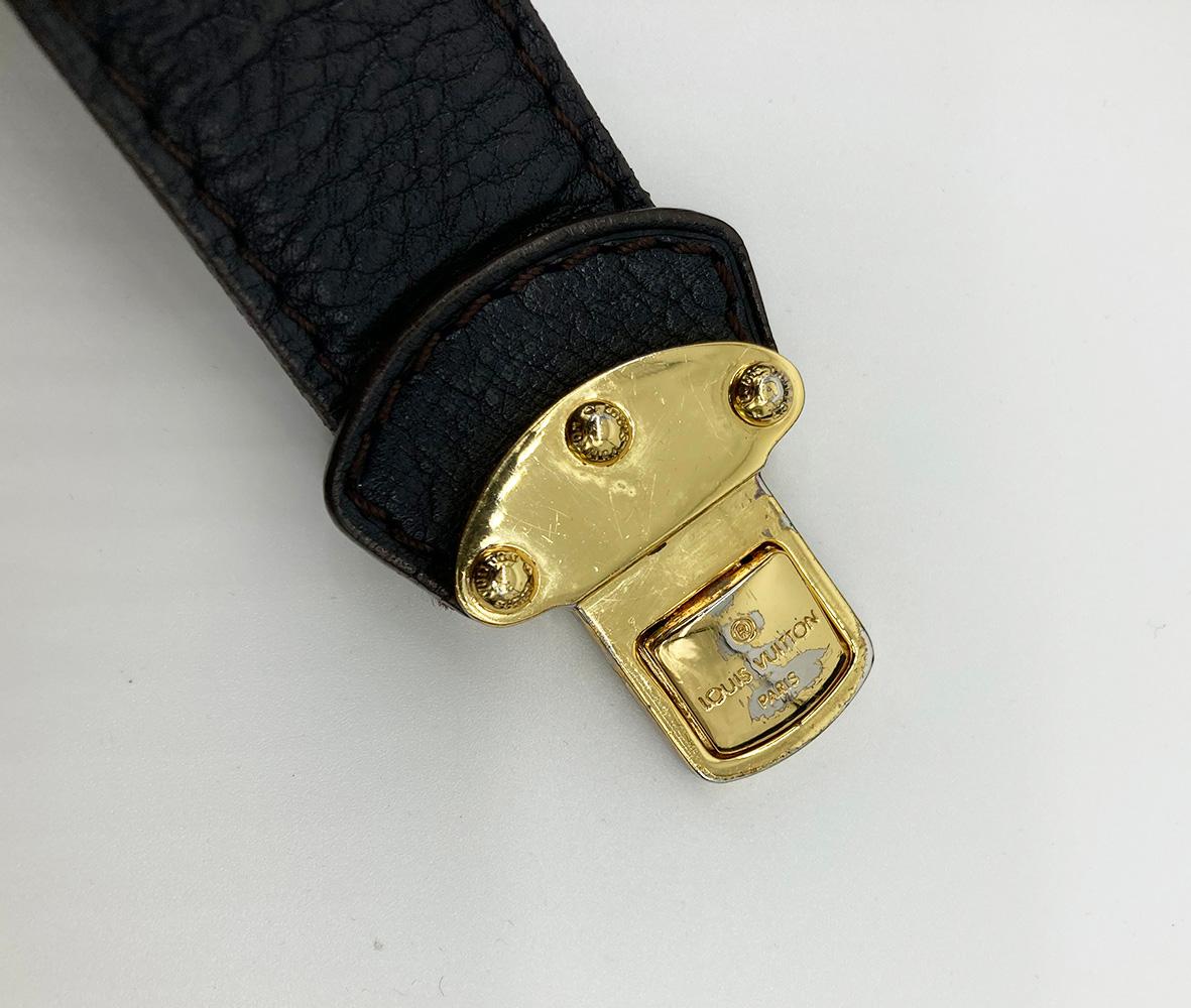 LOUIS VUITTON Black Mahina GM Shoulder Bag
