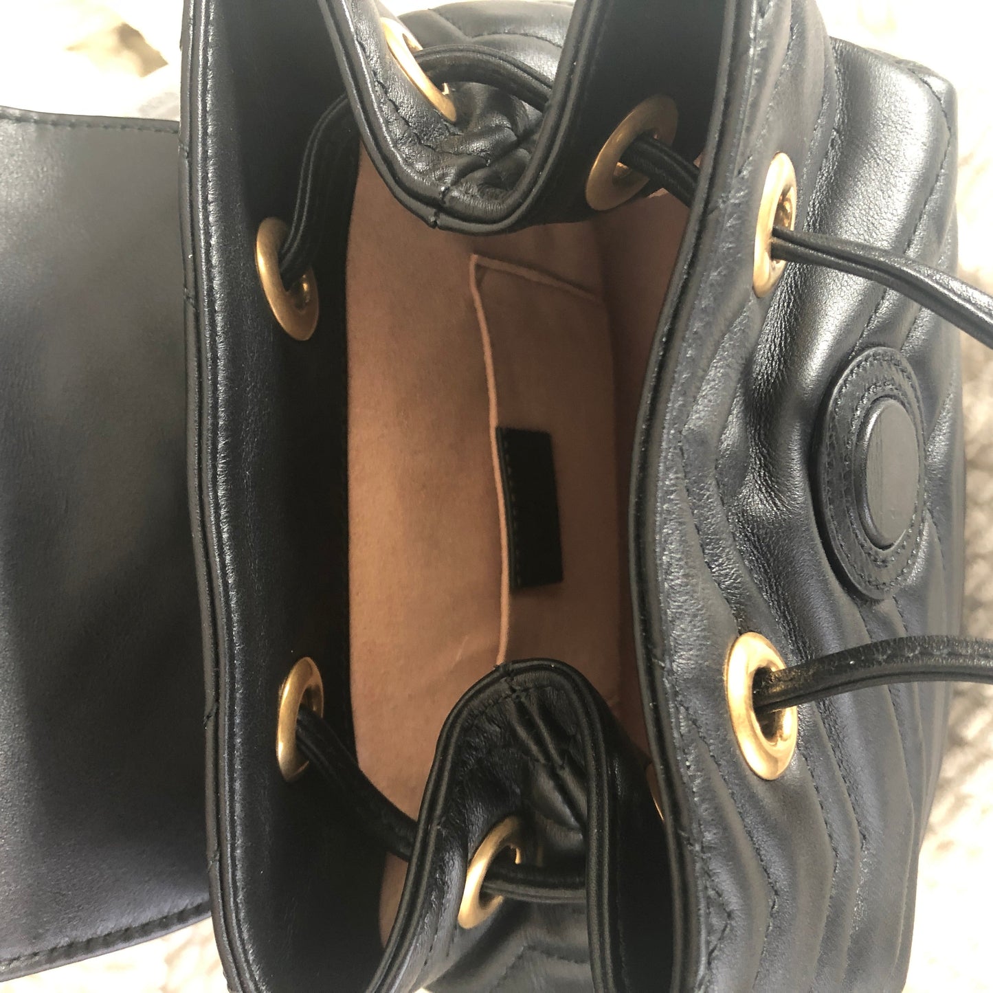 Gucci Marmont Quilted Leather Backpack in Black